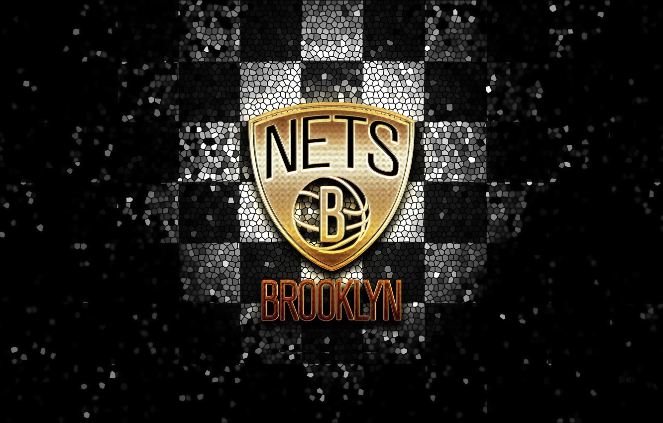 Wallpaper wallpaper, sport, logo, basketball, NBA, Brooklyn Nets, glitter, checkered image for desktop, section спорт