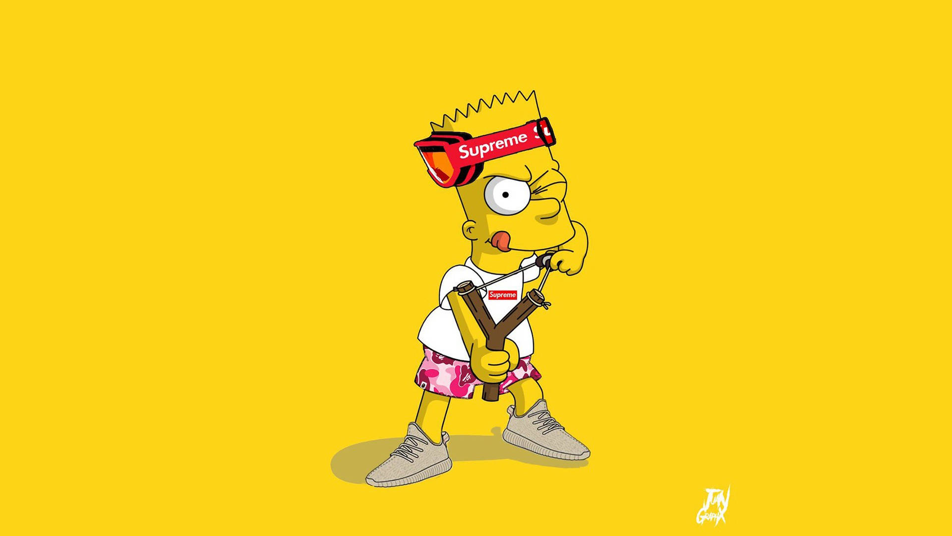 Download Cool Supreme Bart Slingshot Wallpaper