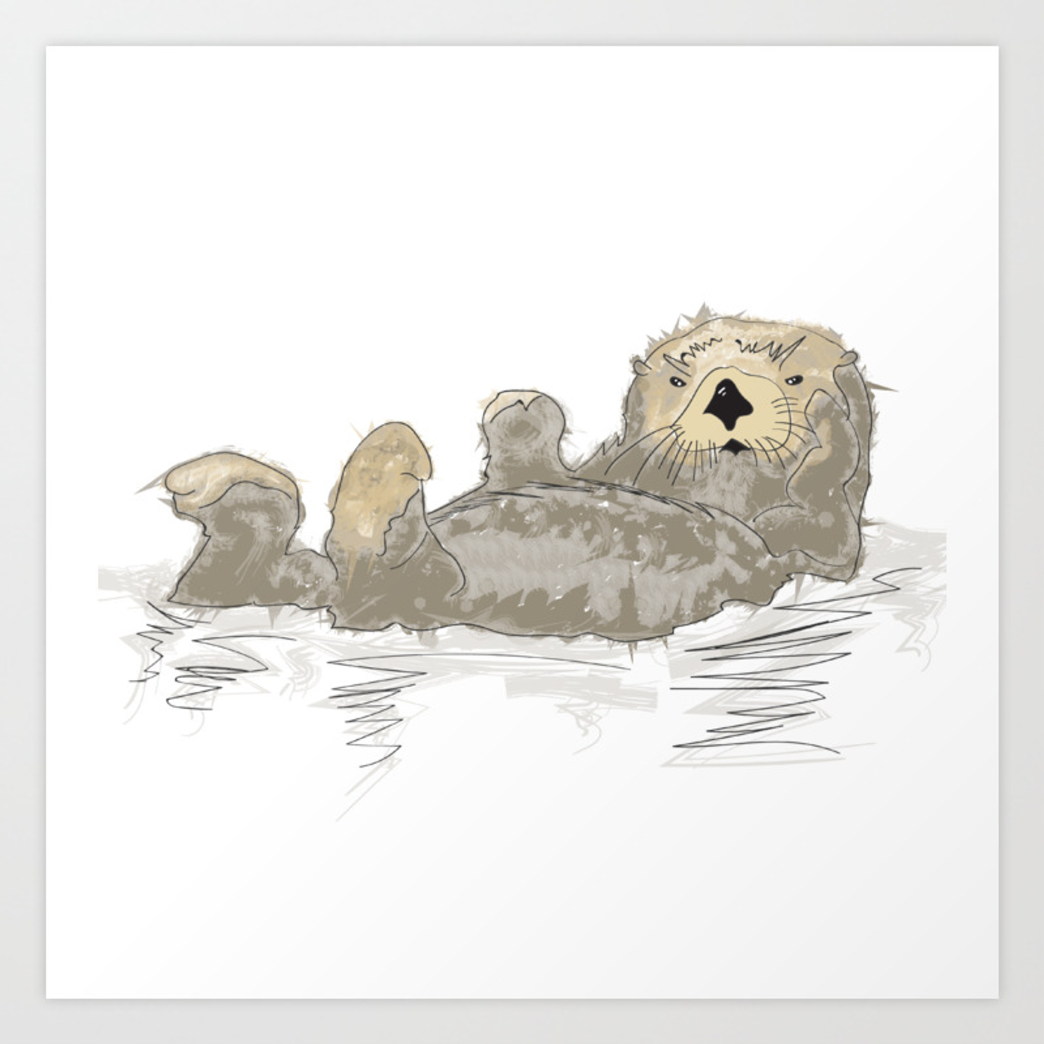 Sea Otter Art Print by Write Grow Shine