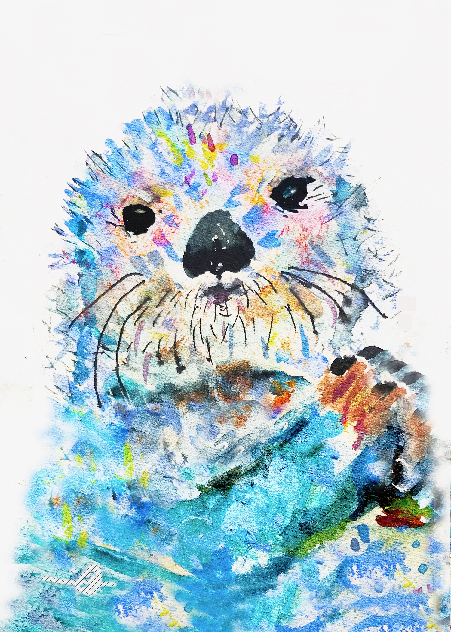 Sea Otter of Monterey by Julie Kippins Watercolor Artist