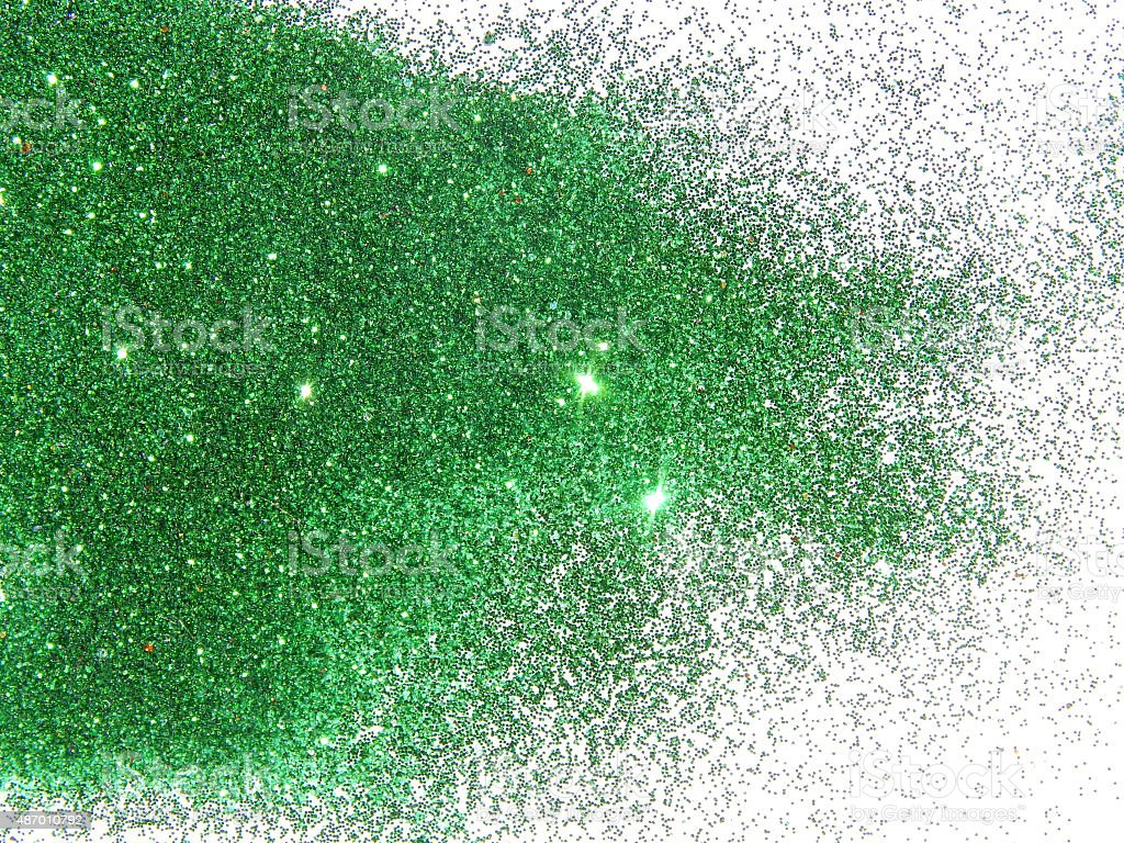 Green Glitter Sparkle On White Background Image Now - Abundance, Art