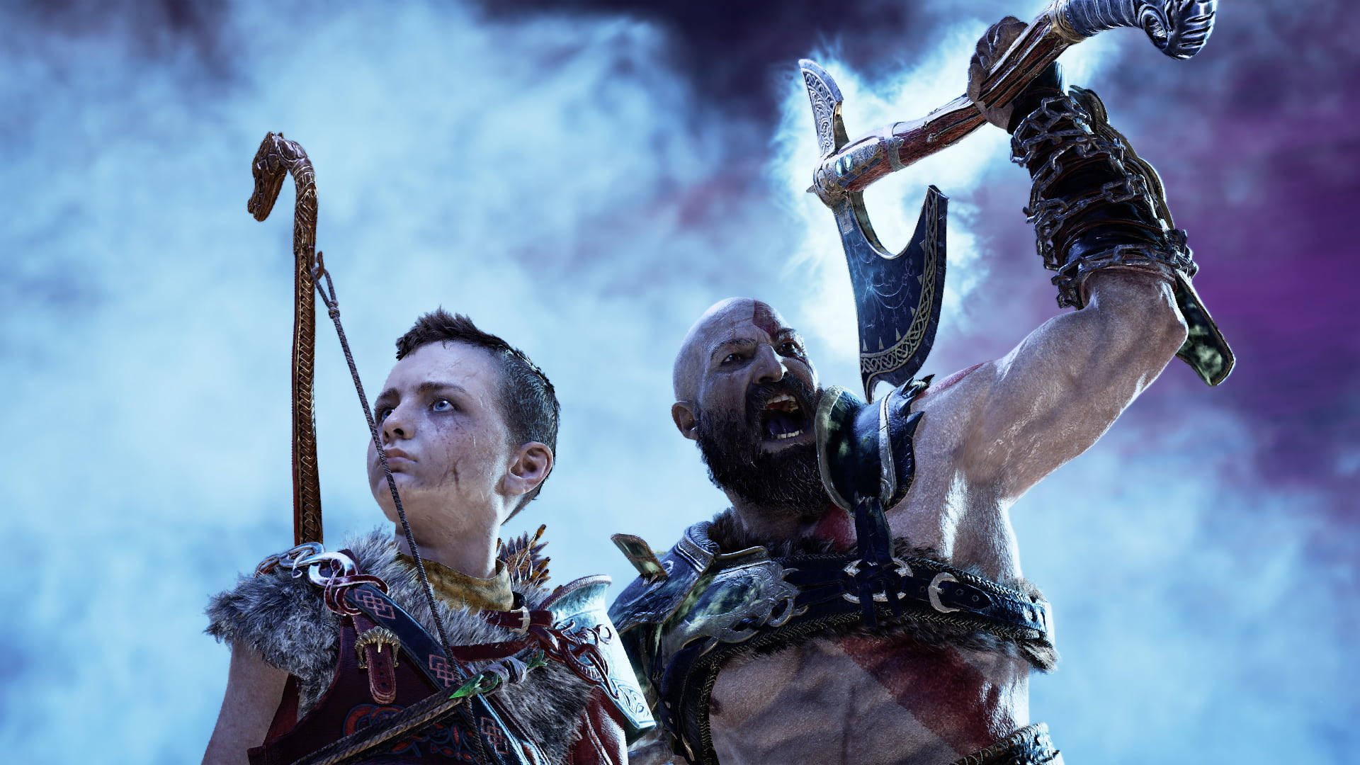 Download Kratos With Atreus Wallpaper