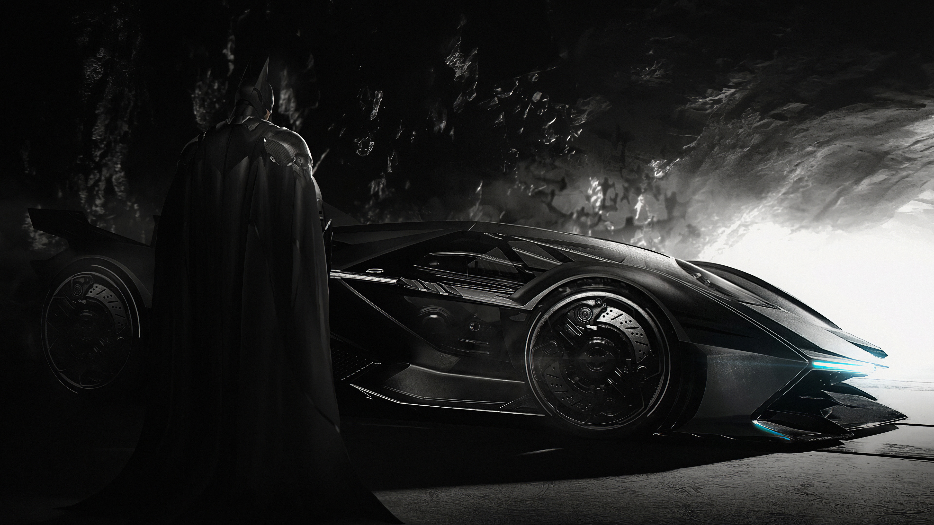 Batman Wallpaper 4K, Batmobile, Batcave, Graphics CGI
