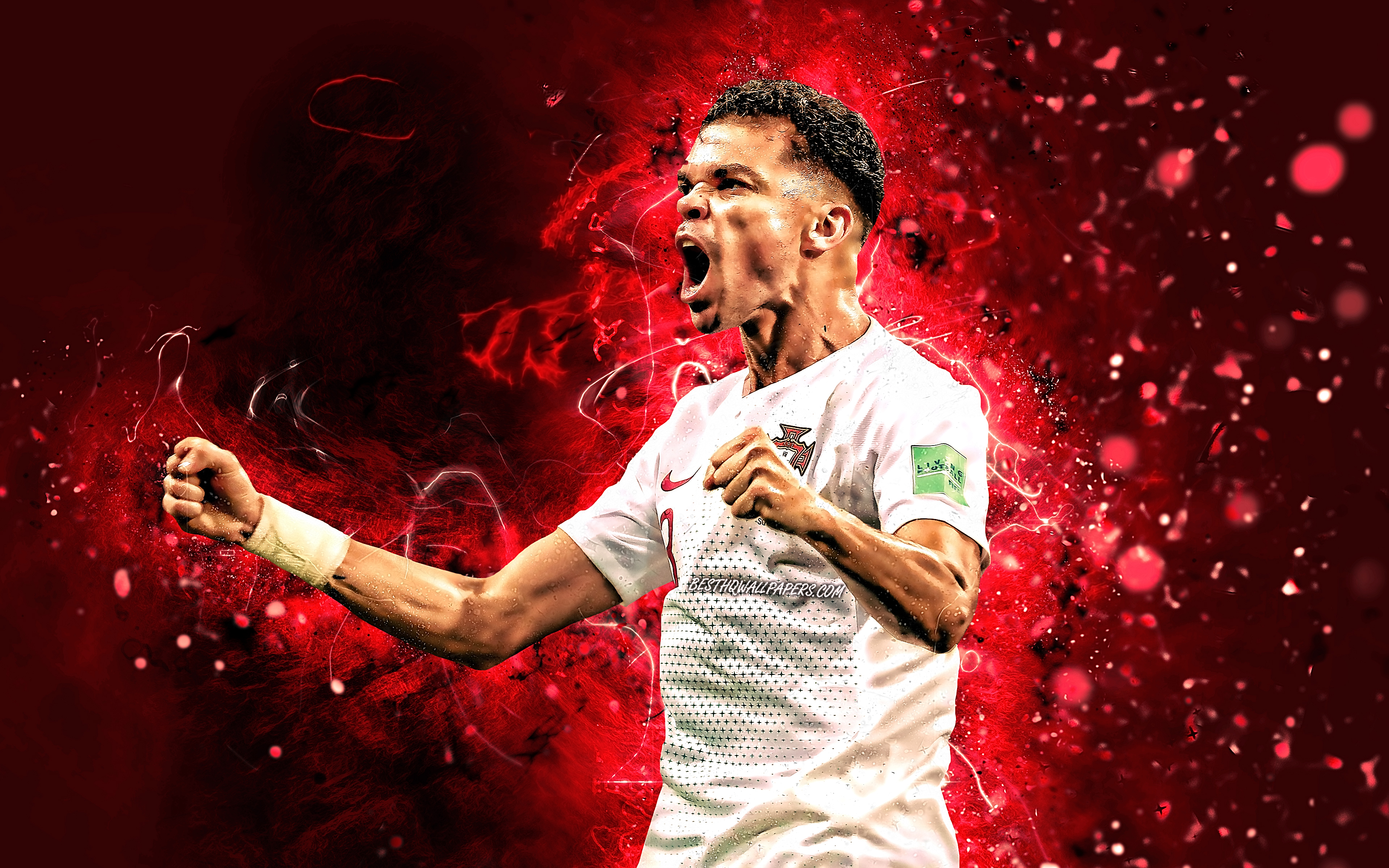 Download wallpaper 4k, Pepe, white uniform, Portugal National Team, goal, soccer, footballers, joy, Kepler Laveran Lima Ferreira, Portuguese football team, Pepe 4k for desktop with resolution 3840x2400. High Quality HD picture wallpaper