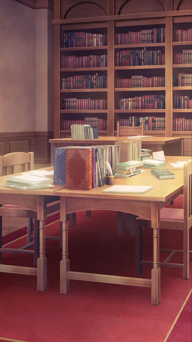 イケメンシリーズ【景色】. Home library design, Desktop wallpaper art, Anime decor