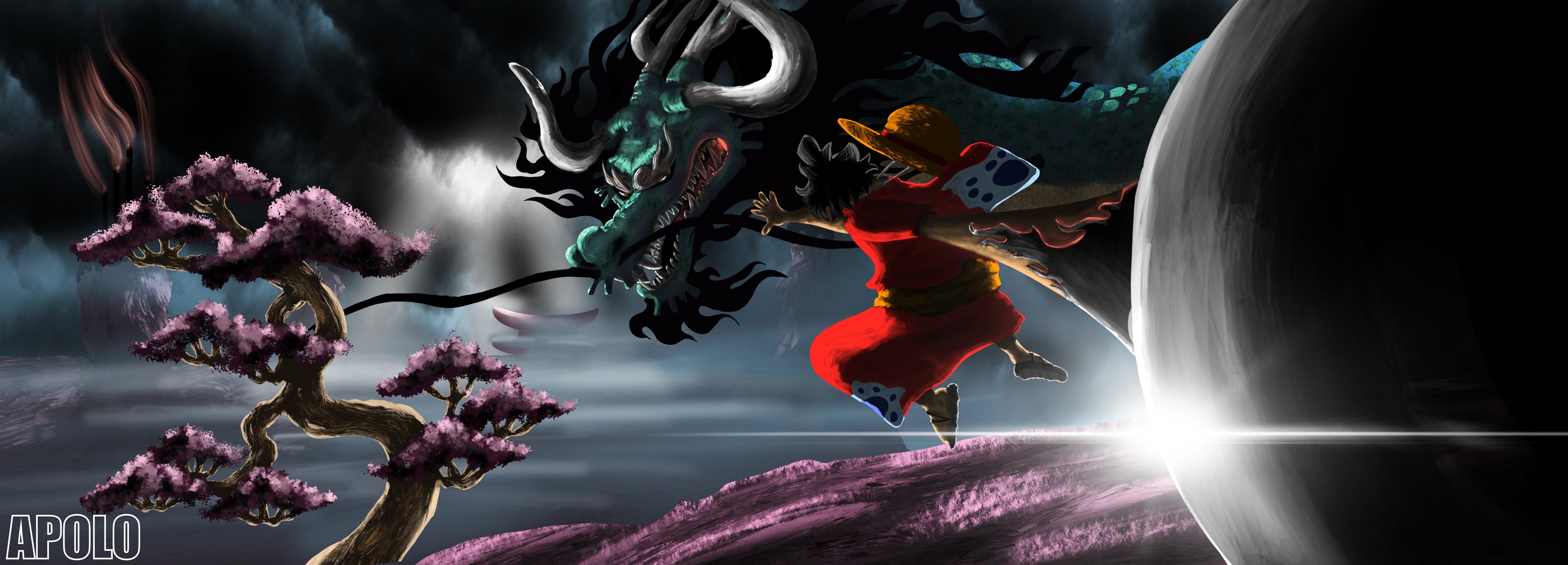 Luffy vs Kaido Dragon