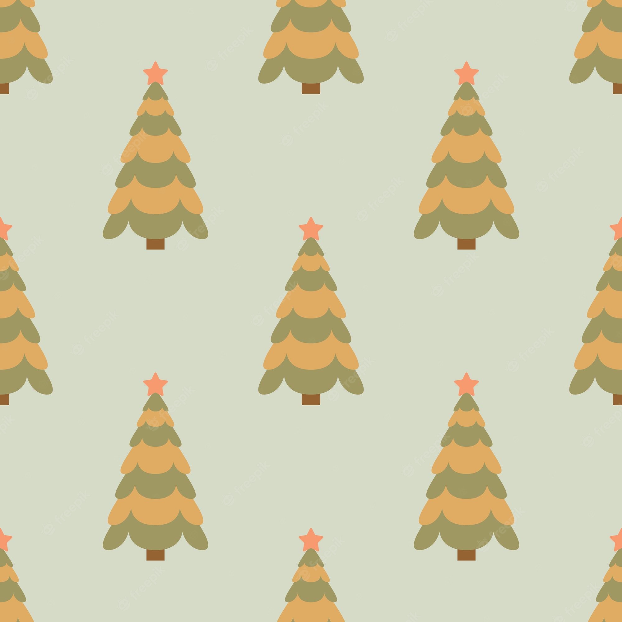 Premium Vector. Christmas tree boho seamless pattern abstract modern merry christmas background