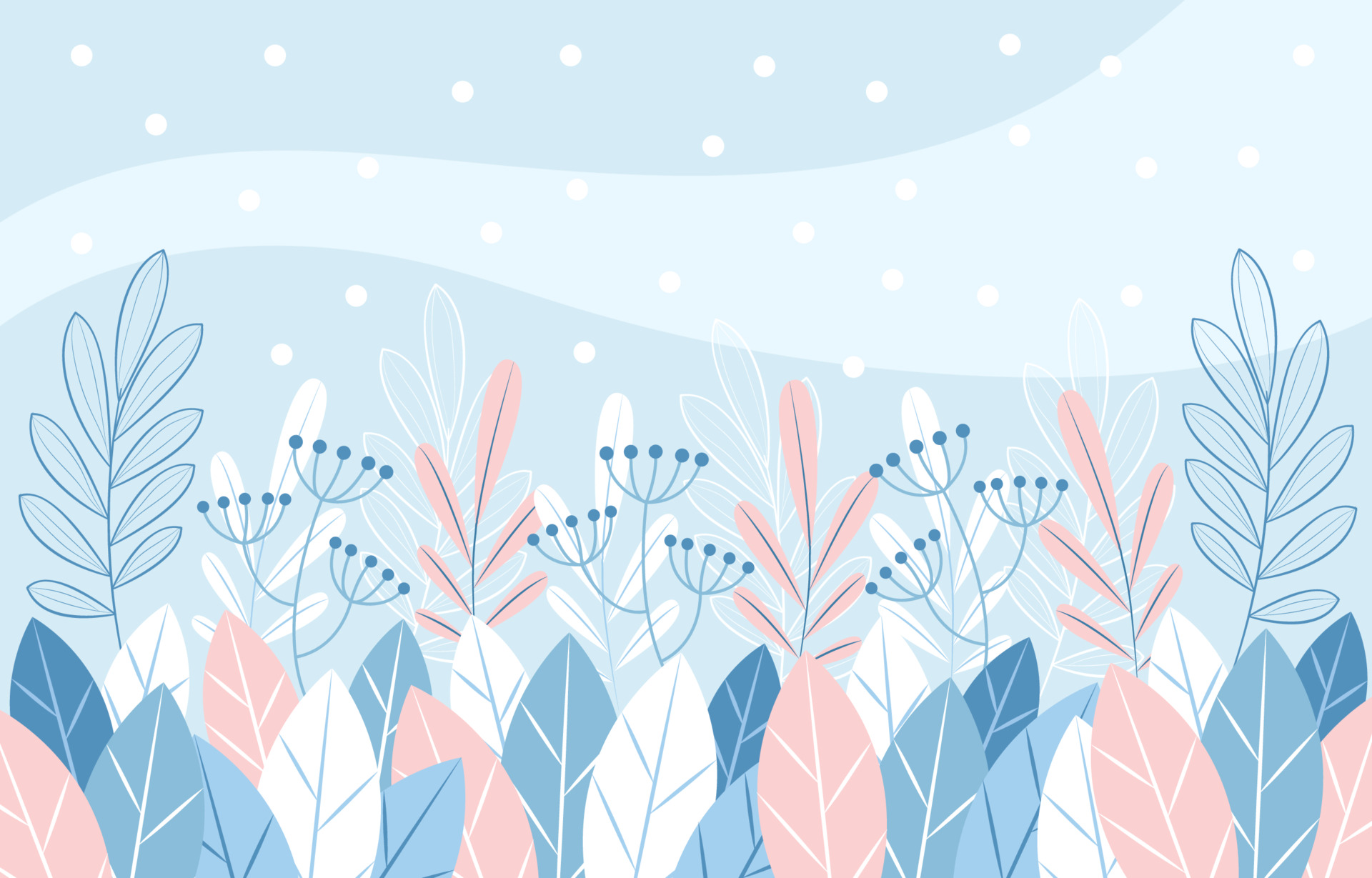 Pastel Floral Winter Background
