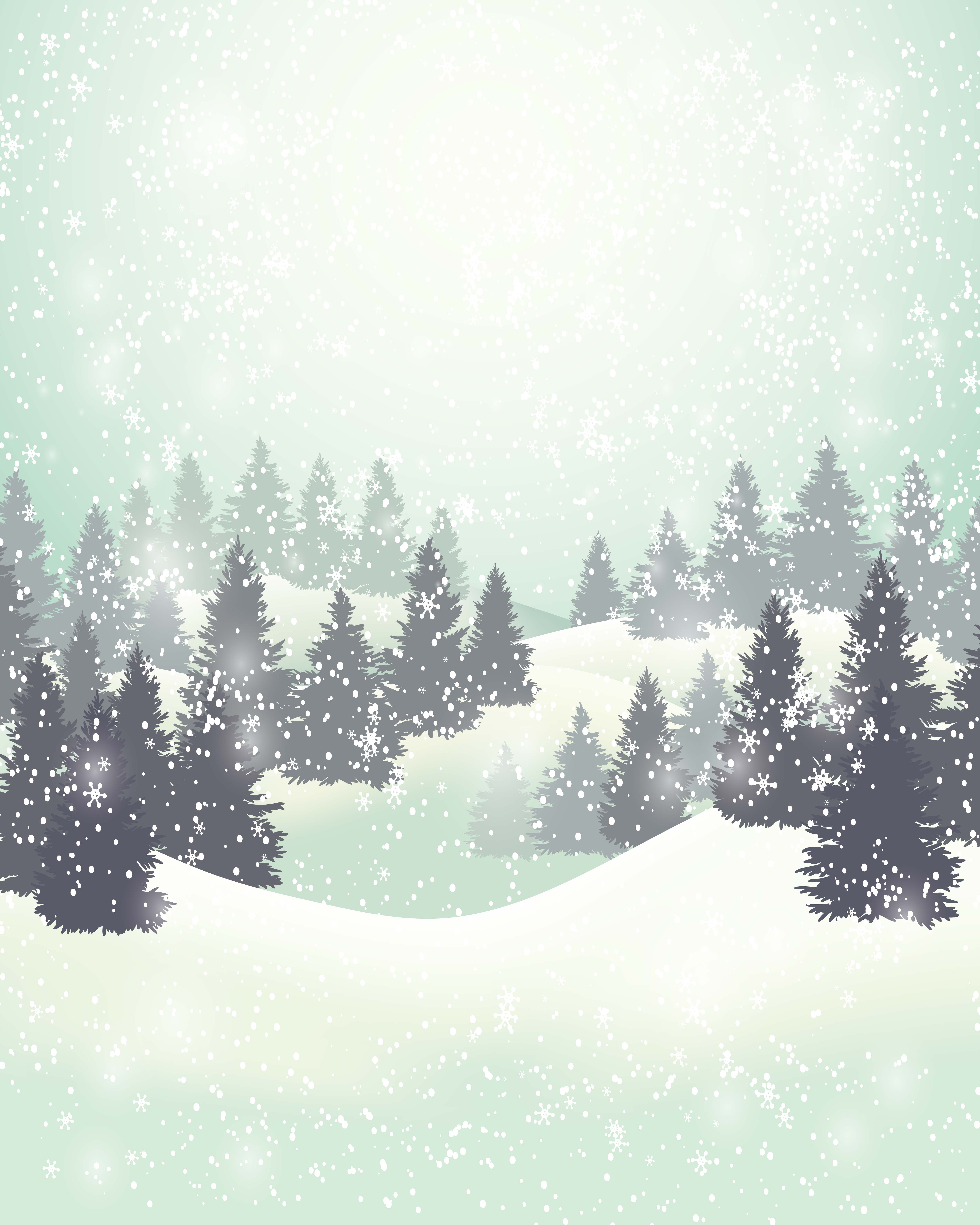 Рисунок фон зимний лес