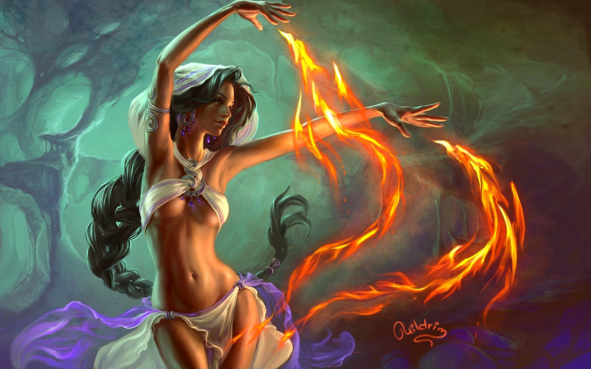 Beautiful Flame Magic Dancer Wallpaper​-Quality Free Image and Transparent PNG Clipart