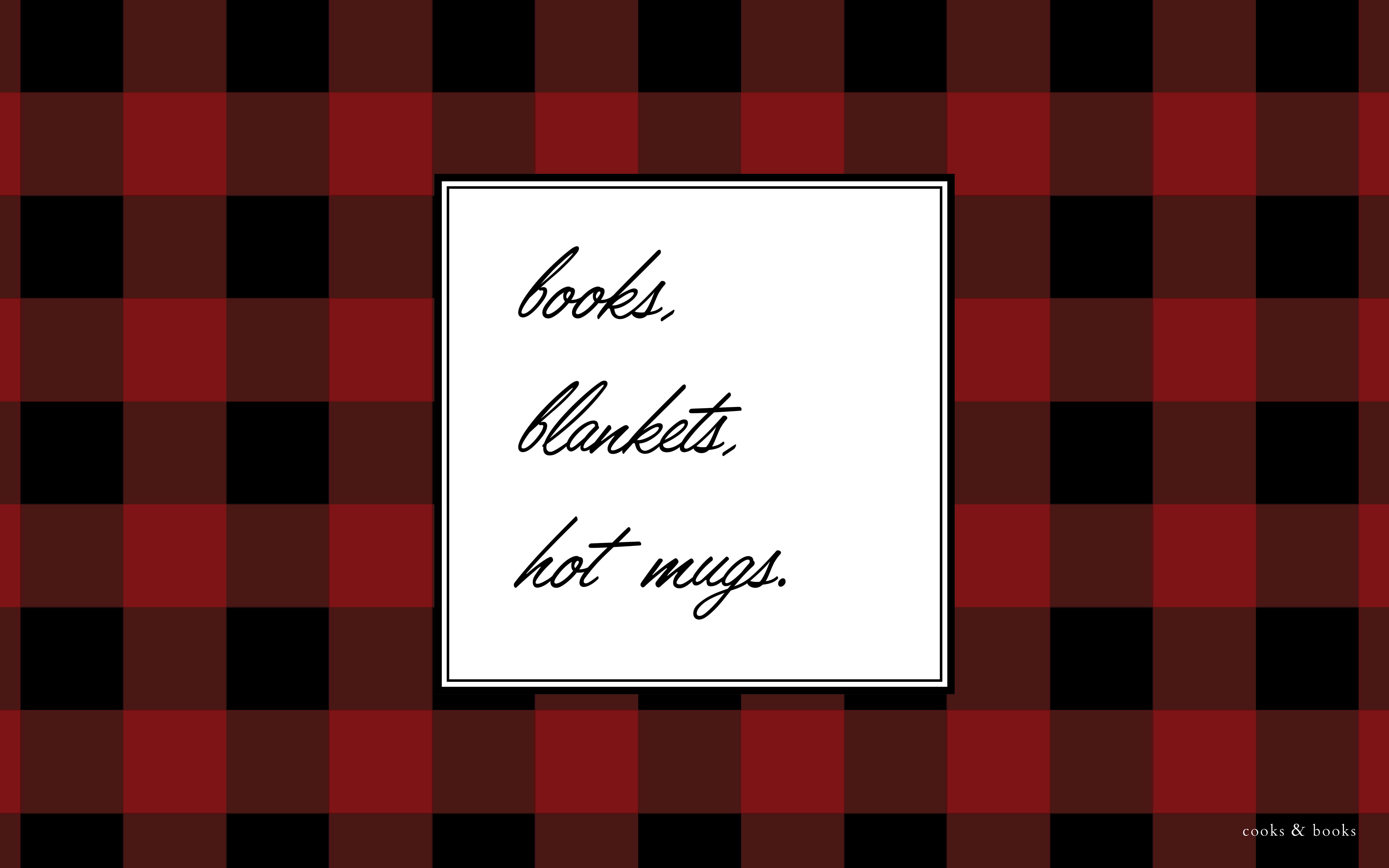 Something cozy + cute + free for you!. cooks & booksFree cute plaid iPhone wallpaper