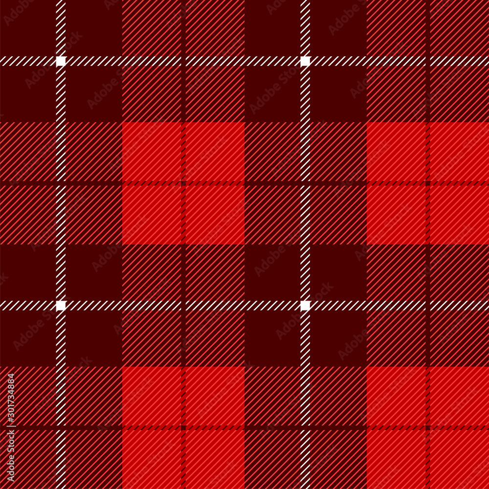 Red Tartan Check Plaid seamless patterns. Lumberjack Buffalo plaid. Rustic Christmas Background. Christmas tartan patterns. Repeating pattern tile Stock Vector
