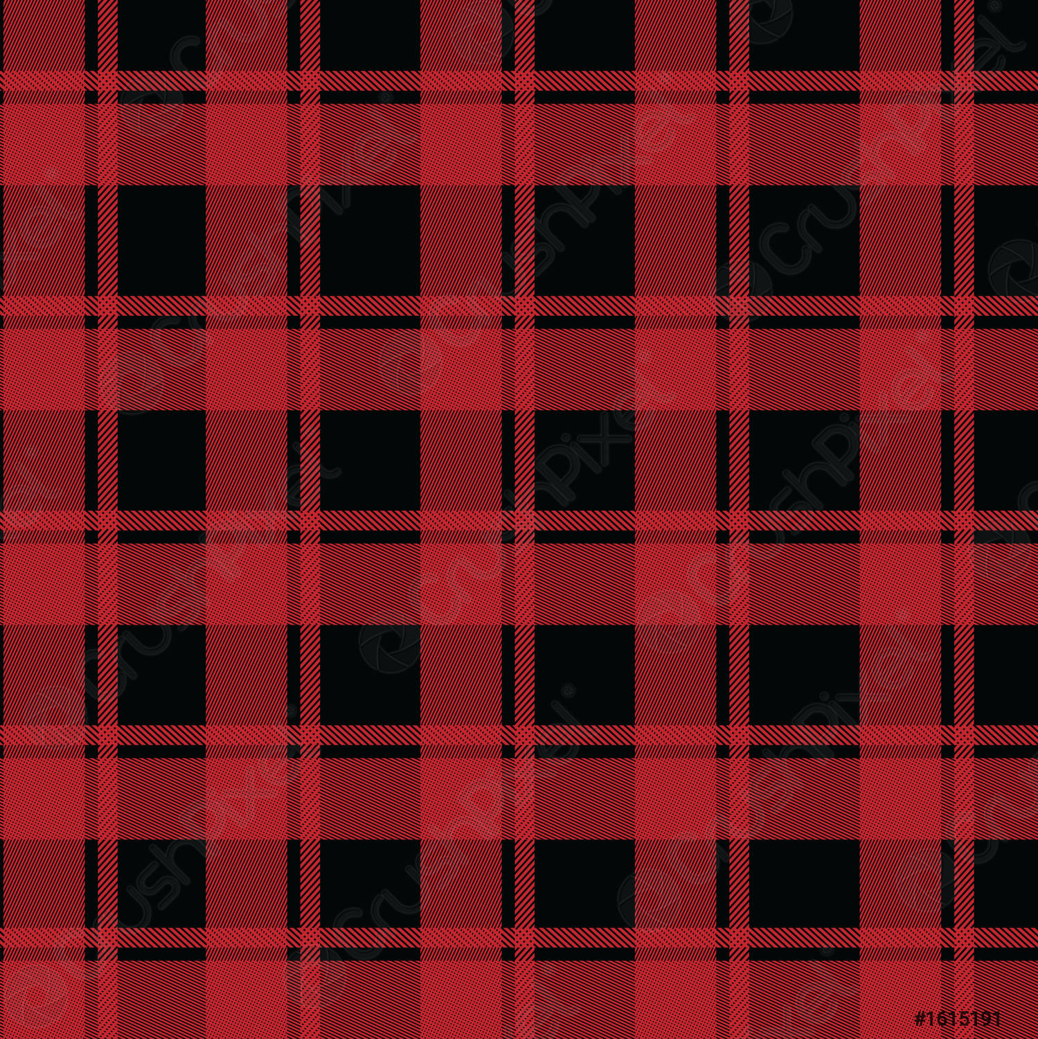 Seamless plaid background with black and red color vector 1615191