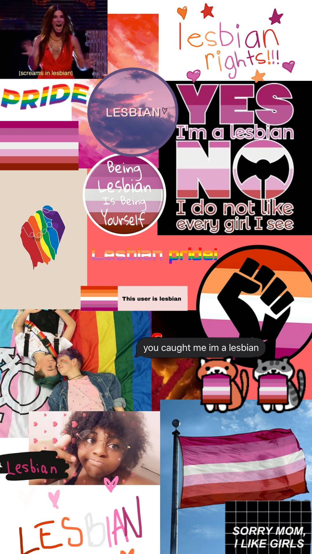 Download Be Yourself Lesbian Flag Wallpaper