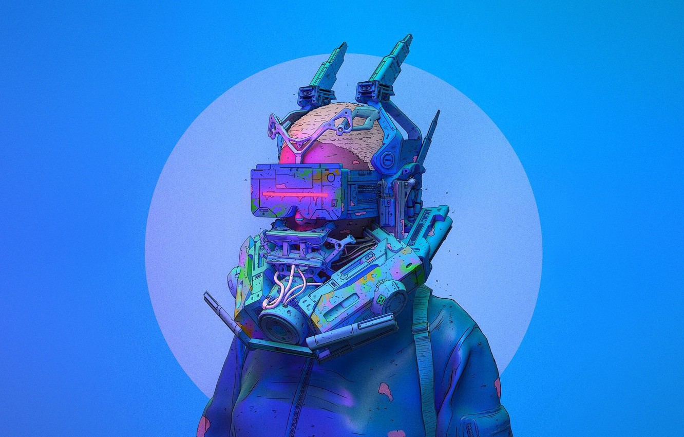 Wallpaper Color, Glasses, Style, Head, Mask, Fantasy, Style, Color, Fiction, Fiction, Illustration, Technology, Sci Fi, Cyberpunk, Science Fiction, Equipment Image For Desktop, Section минимализм