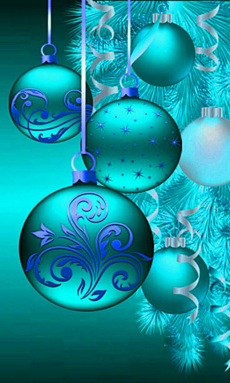 Turquoise Christmas Wallpaper