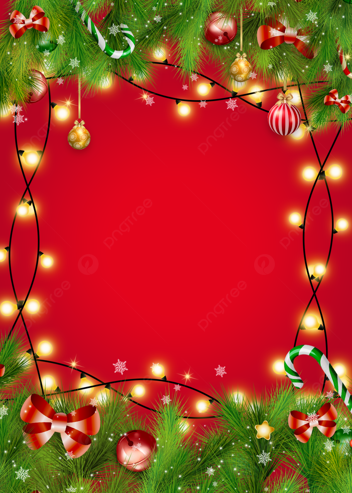 Christmas String Lights Glowing Red Background, Christmas String Lights, Light Post, Red Background Image for Free Download