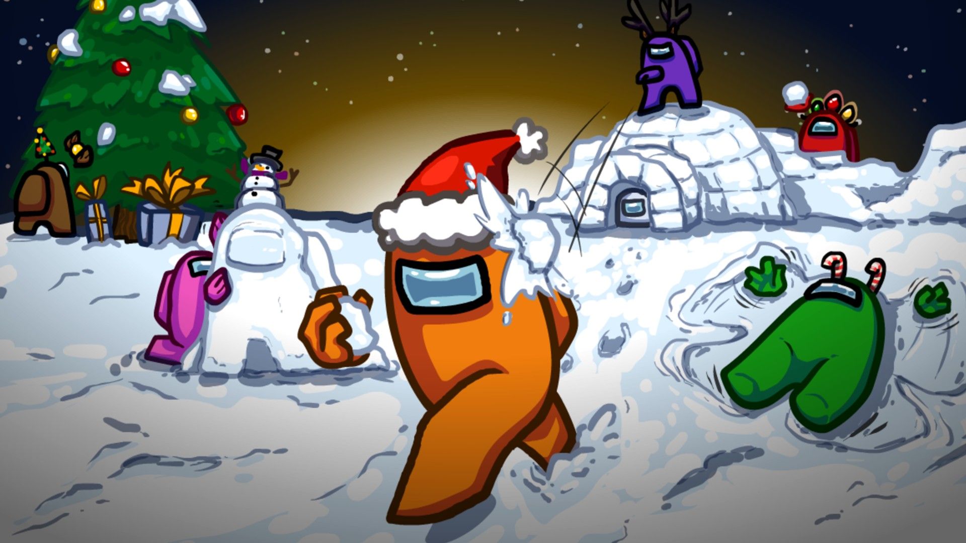 Among Us Christmas Wallpaper