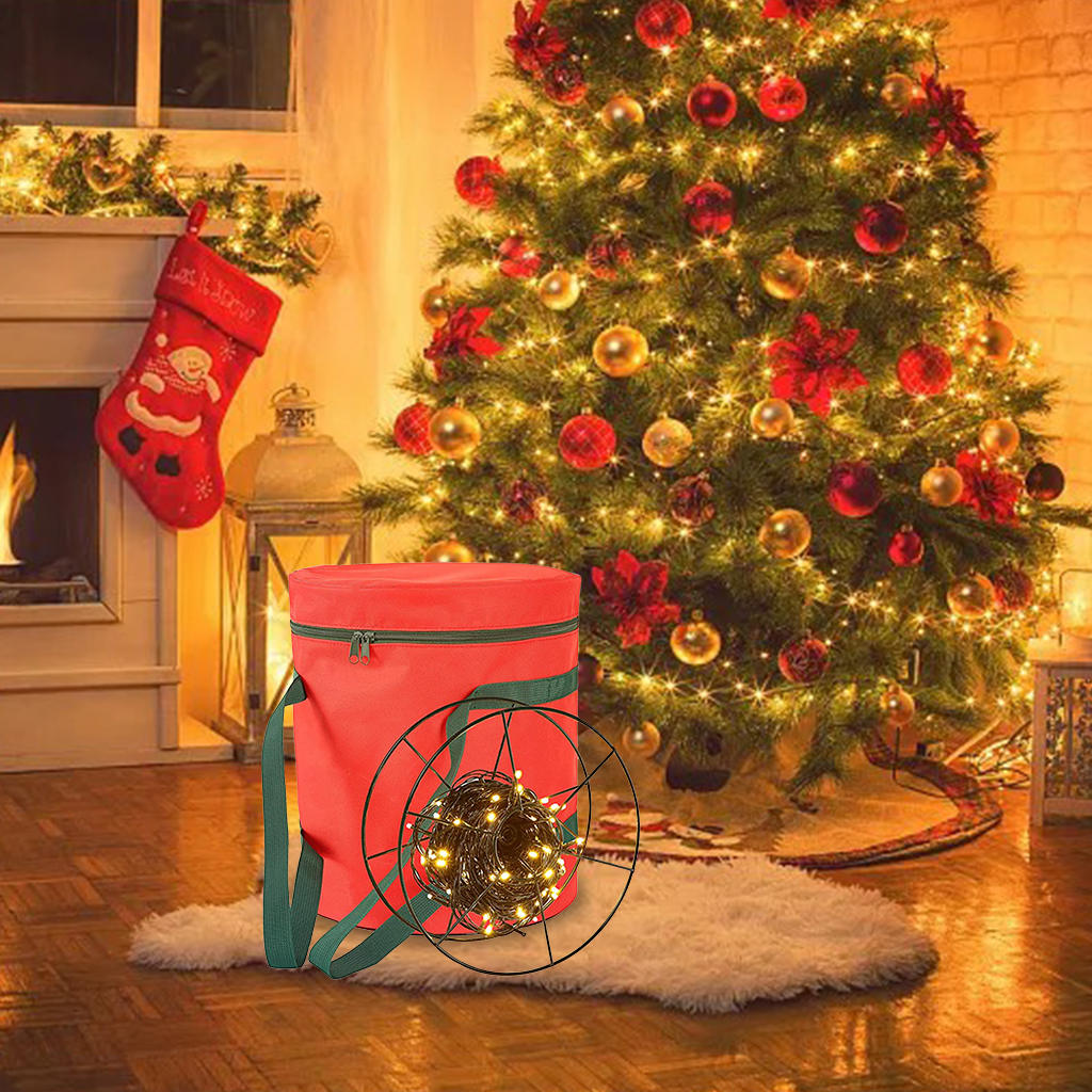 Christmas Light Storage Bags Durable Holiday Décor Carrying Bag for Lights Bulbs Premium Christmas Light Storage Bag Handles