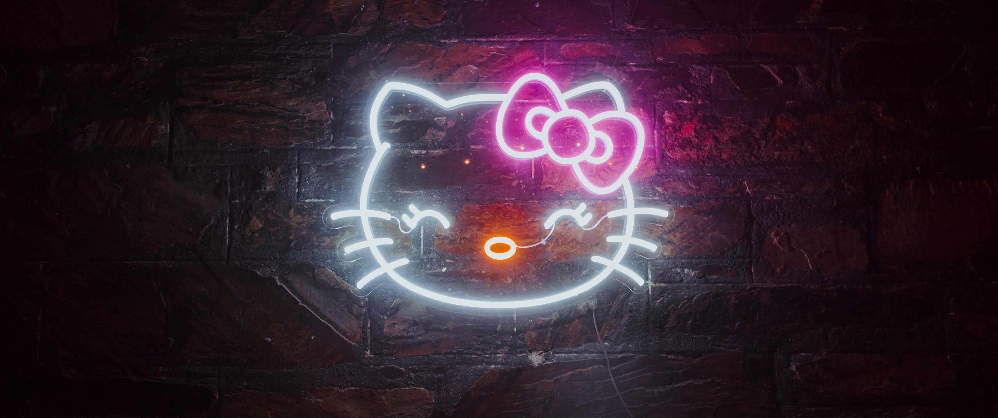 Hello Kitty Wallpaper 4K, Neon sign
