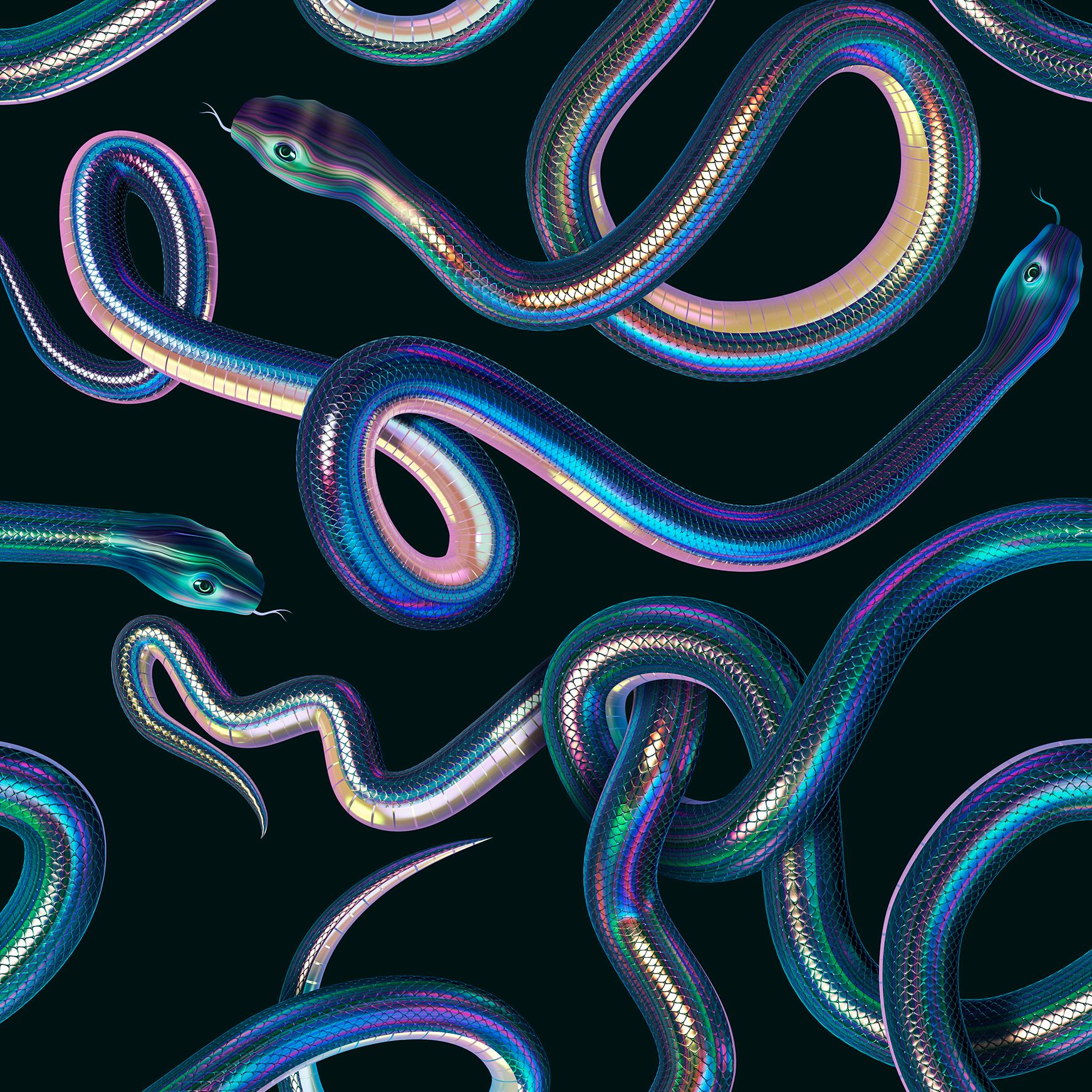 Snakes Pattern Design Iridescent and Holographic. Snake patterns, Pattern design, Holographic