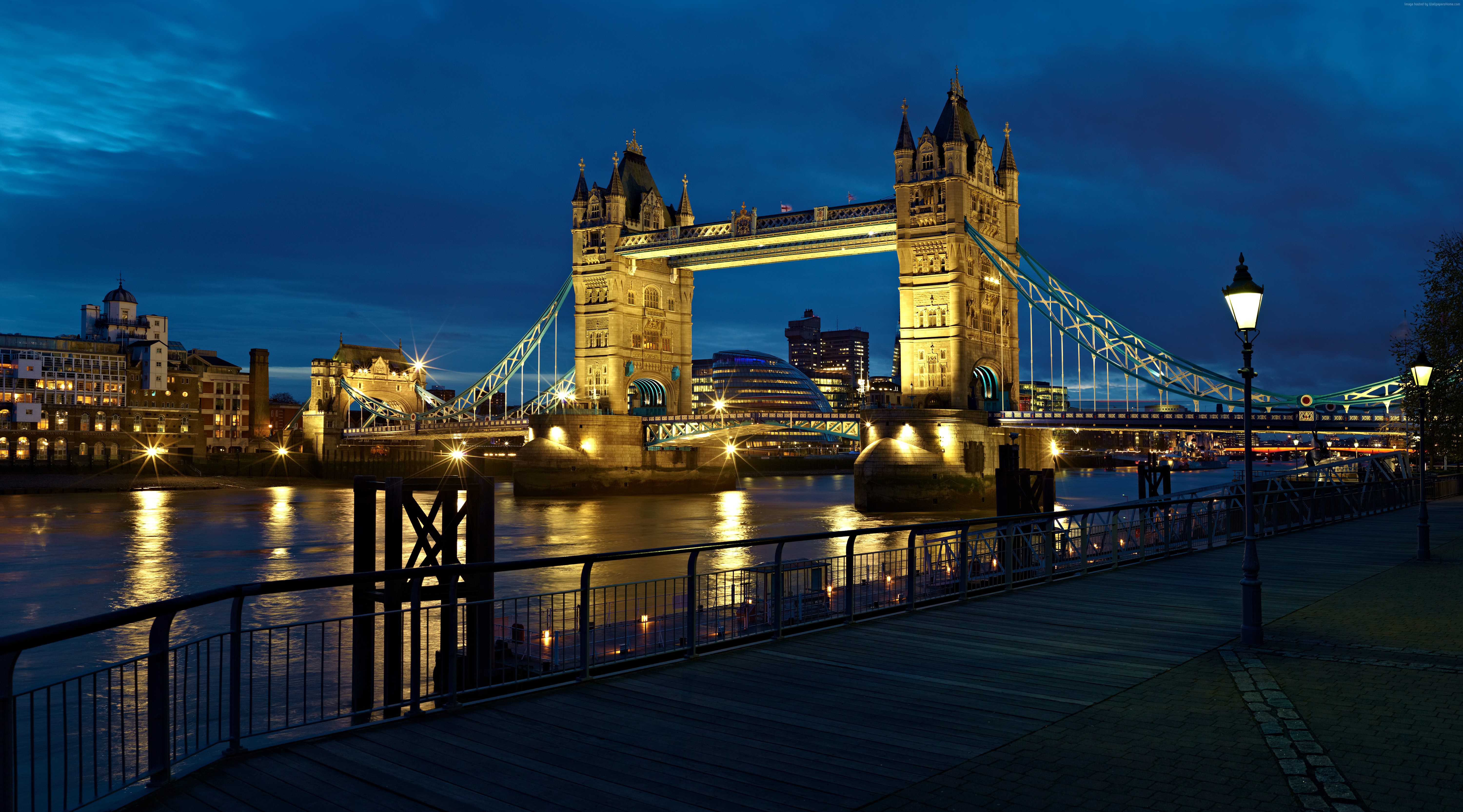river, London, travel, bridge, UK, tourism, night Gallery HD Wallpaper
