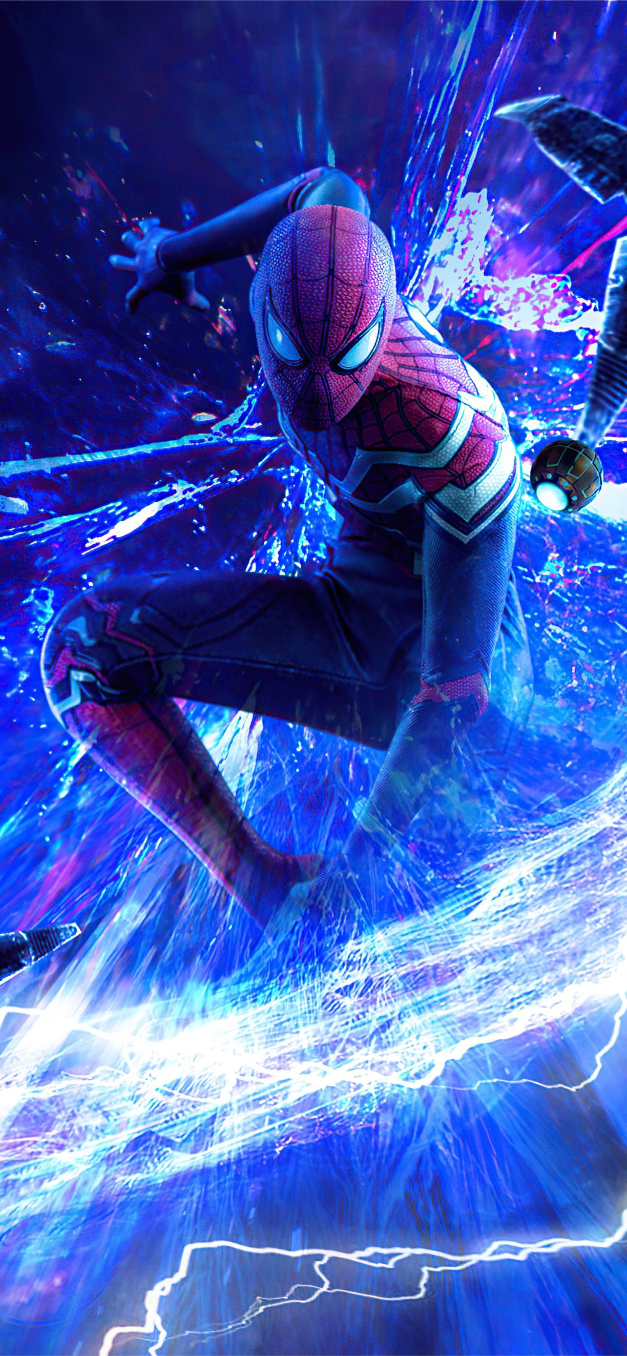 Wallpaper Spiderman anime blue background 3840x2160 UHD 4K Picture Image