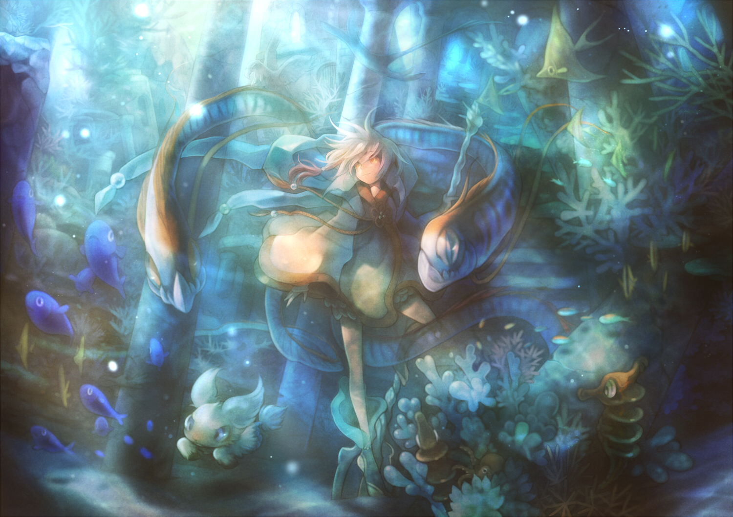 Anime Underwater HD Wallpaper and Background