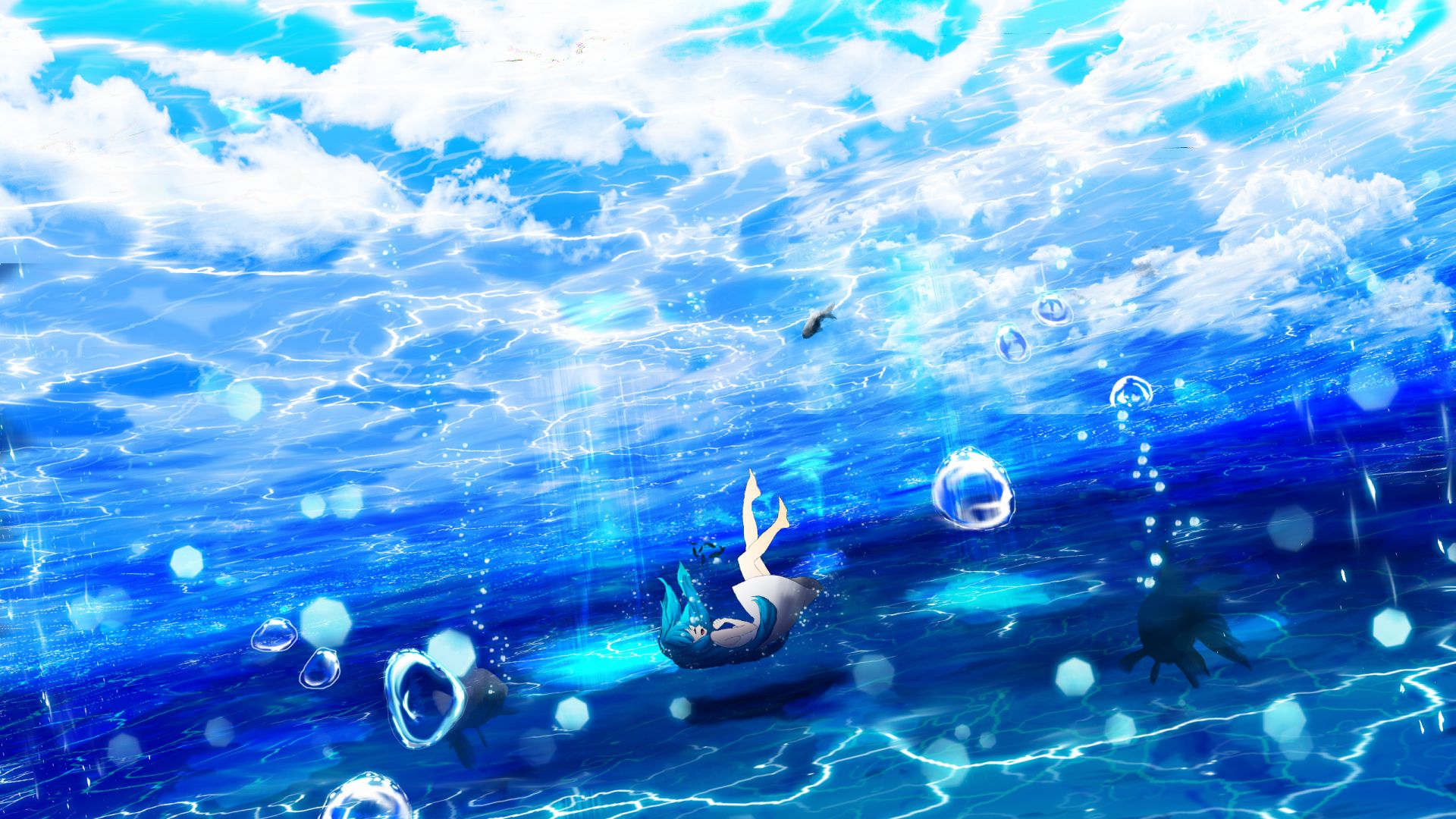 Beautiful Magical Anime Girl Walking in Ocean by FuturistArtist on  DeviantArt-demhanvico.com.vn