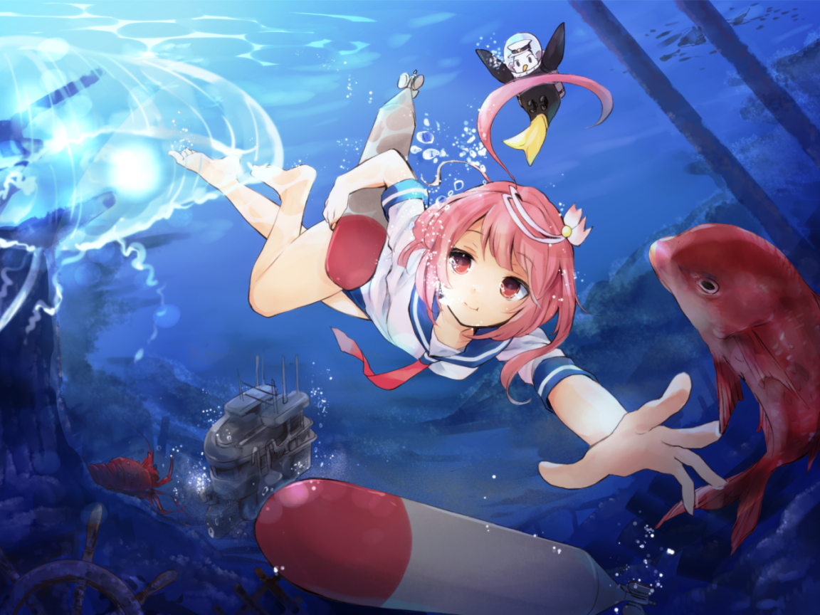 Underwater Princess anime Kantai Collection Desktop wallpaper 1152x864