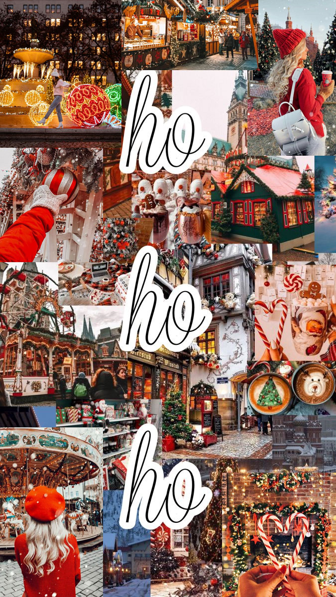 Christmas Collage Aesthetic Ideas, Orange Christmas Collage