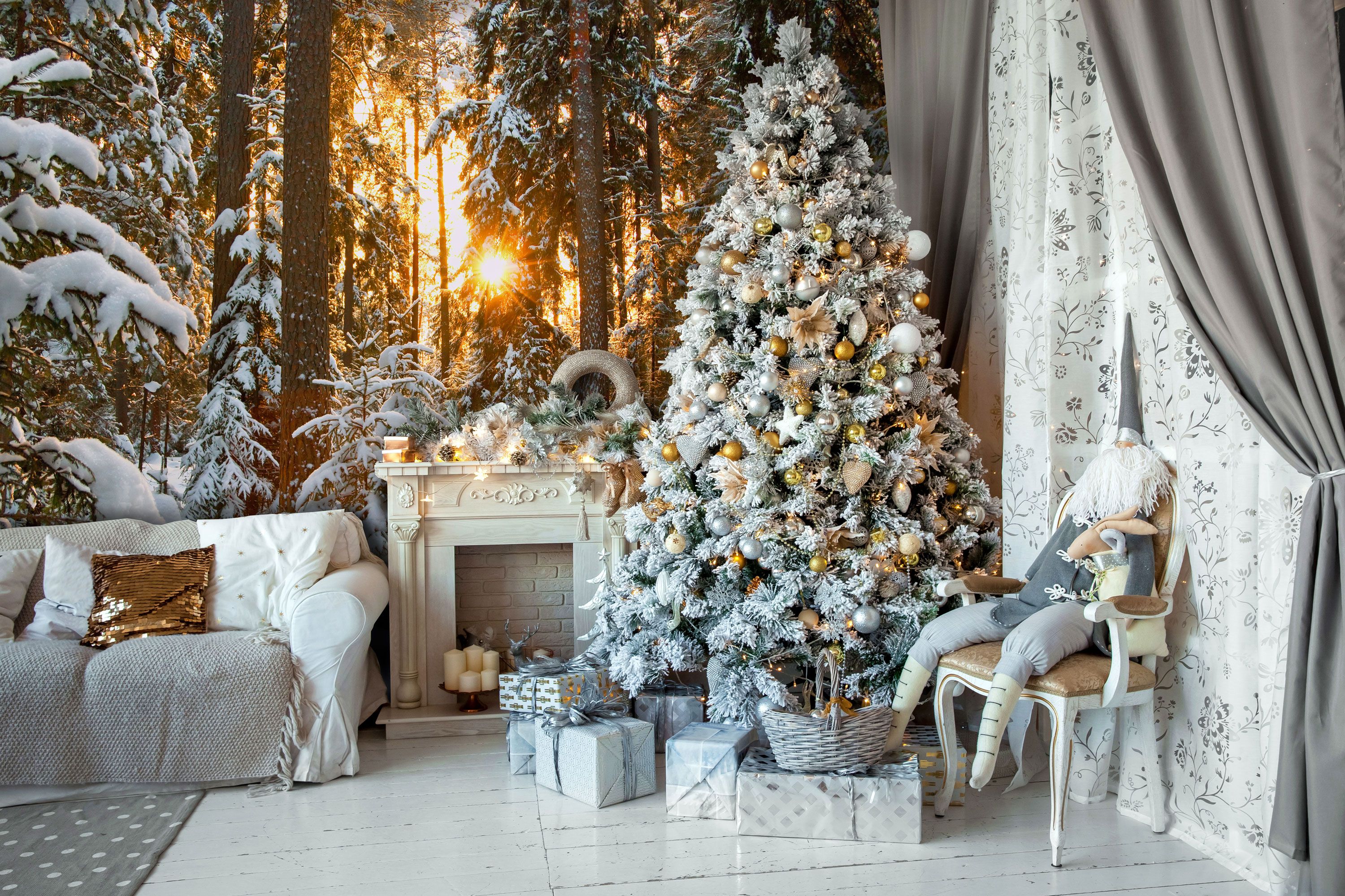 Winter Wonderland Wallpaper. Wallsauce US. Christmas backdrops, Christmas decorations living room, Beautiful christmas