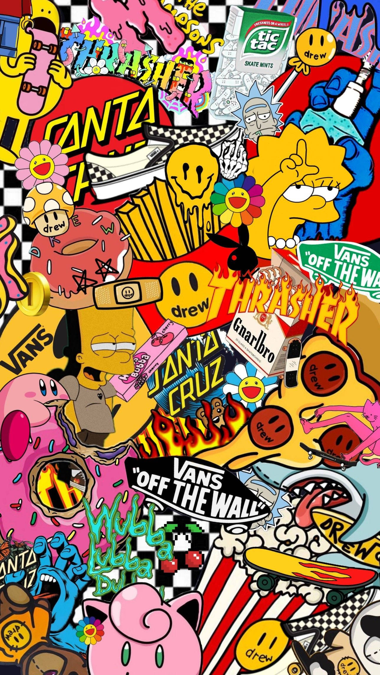Download Thrasher Skate Sticker Collage Wallpaper