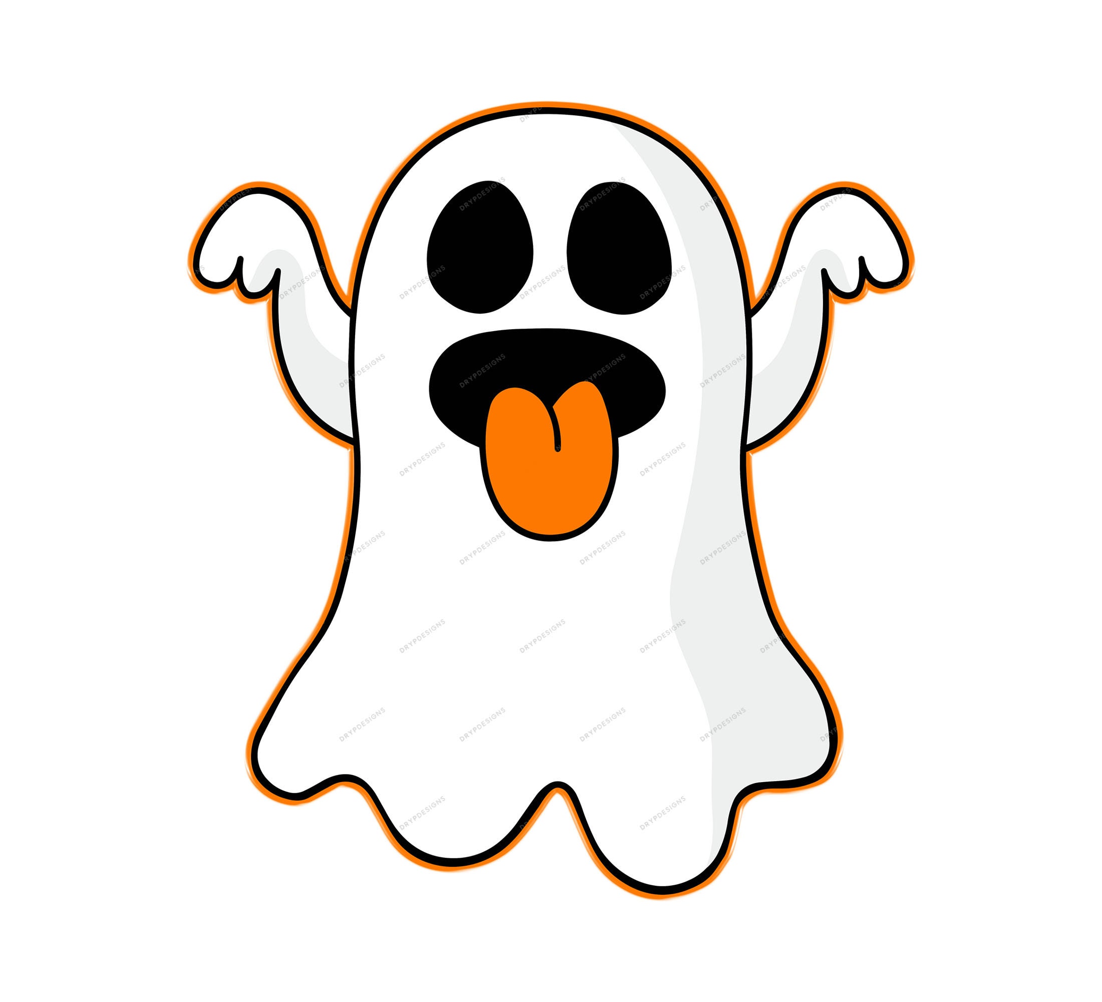 Playful Ghost Emoji SVG PNG Graphic Spooky Halloween