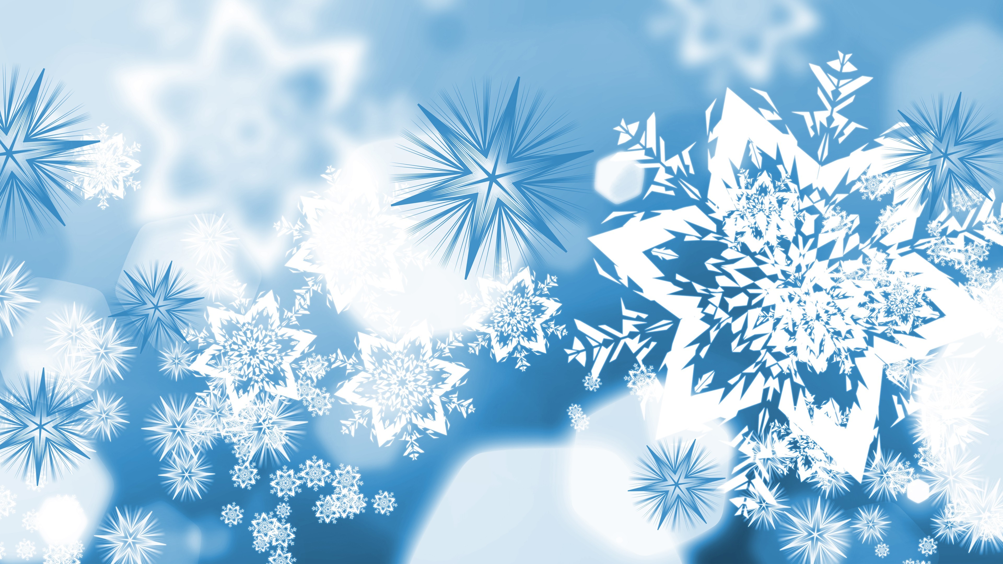 vectors, Blue, Winter, Snowflakes Wallpaper HD / Desktop and Mobile Background