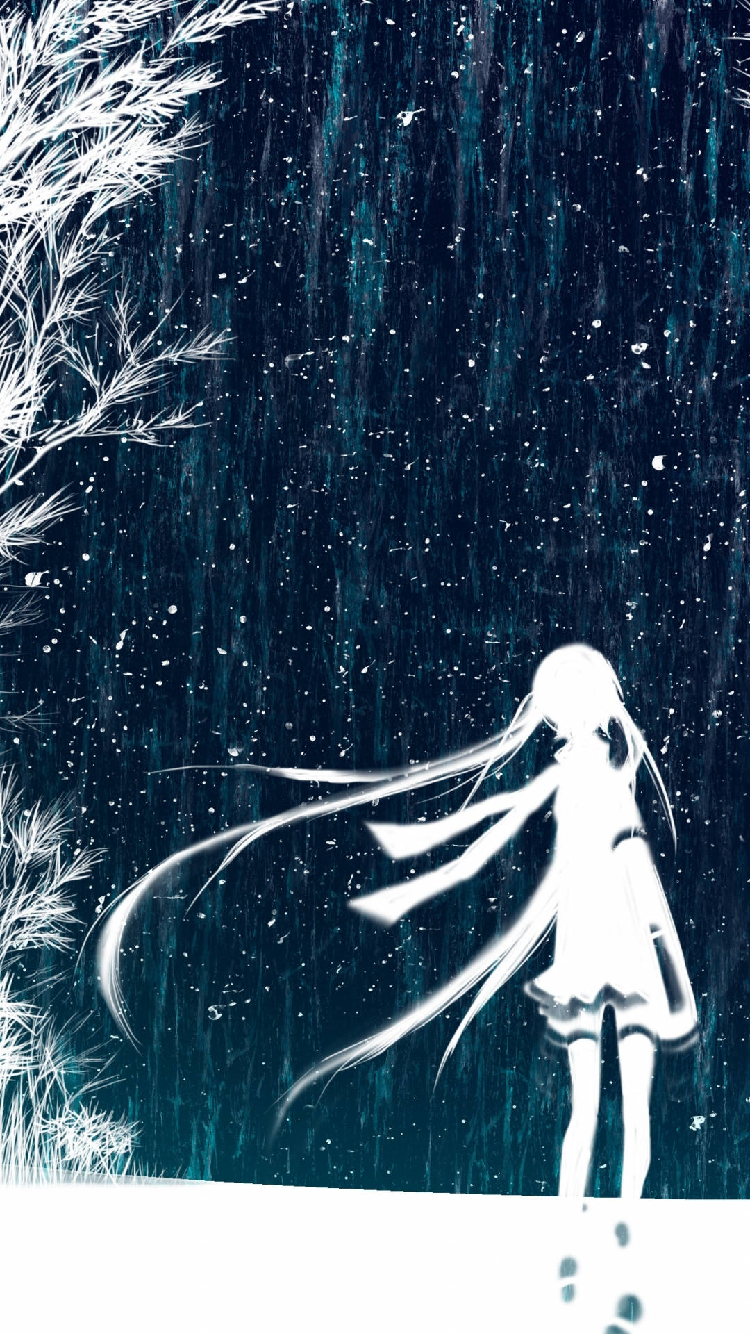 Download Winter Phone White Figure Girl Wallpaper