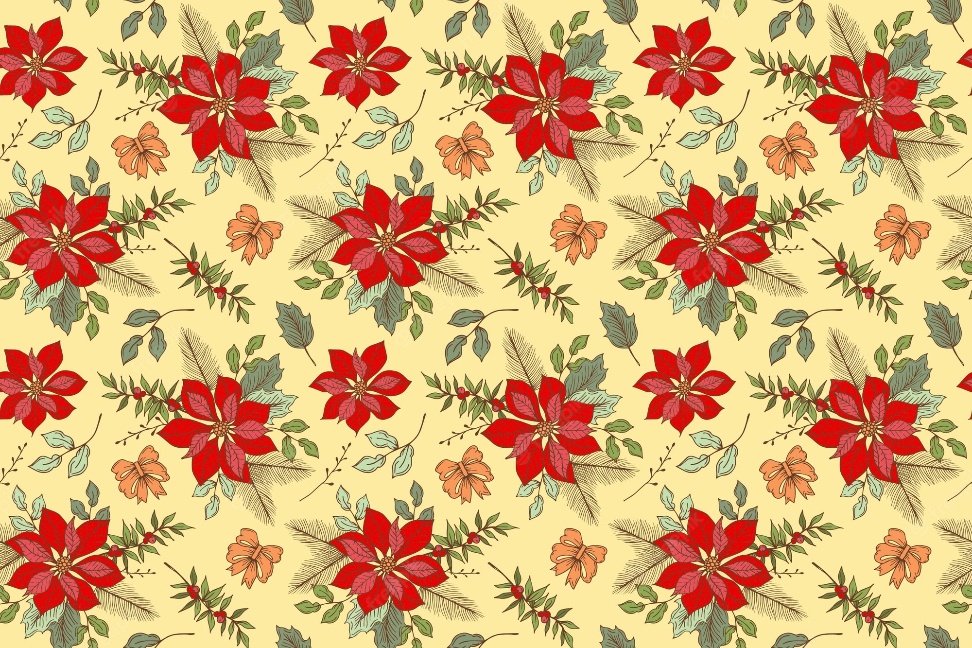 vintage christmas pattern background