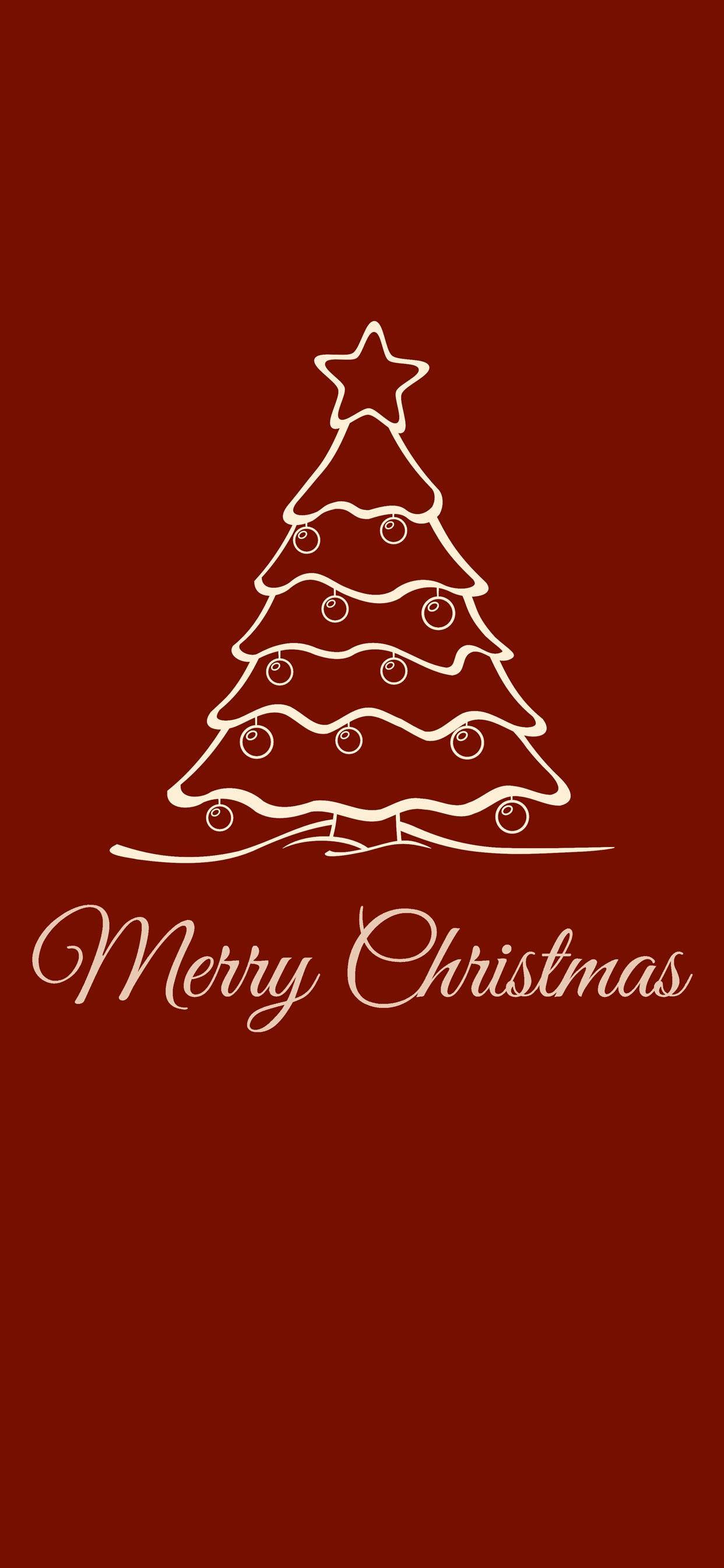 Download Red Merry Christmas iPhone Wallpaper