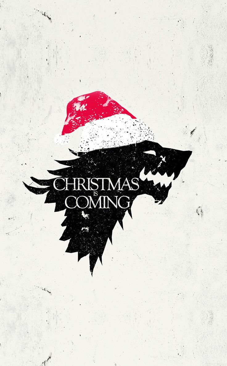 ↑↑TAP AND GET THE FREE APP! Holidays Christmas is Coming White Movies Series Game of Thrones Funny Santa Hat Wolf Dire. Dibujos, Juego de tronos, Wallpaper en hd