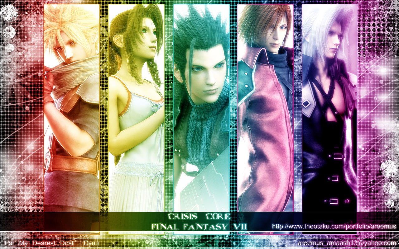 Final Fantasy 7 wallpaper Final Fantasy Crisis Core: Final Fantasy VII Aerith Gainsborough Cloud Strife Genesis Rha. Final fantasy, Final fantasy vii, Crisis core