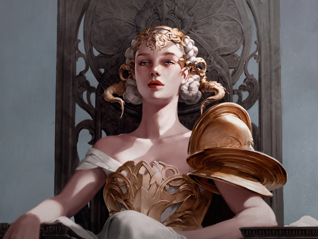 Wallpaper queen sitting on throne, fantasy, art desktop wallpaper, HD image, picture, background, 2a6e24