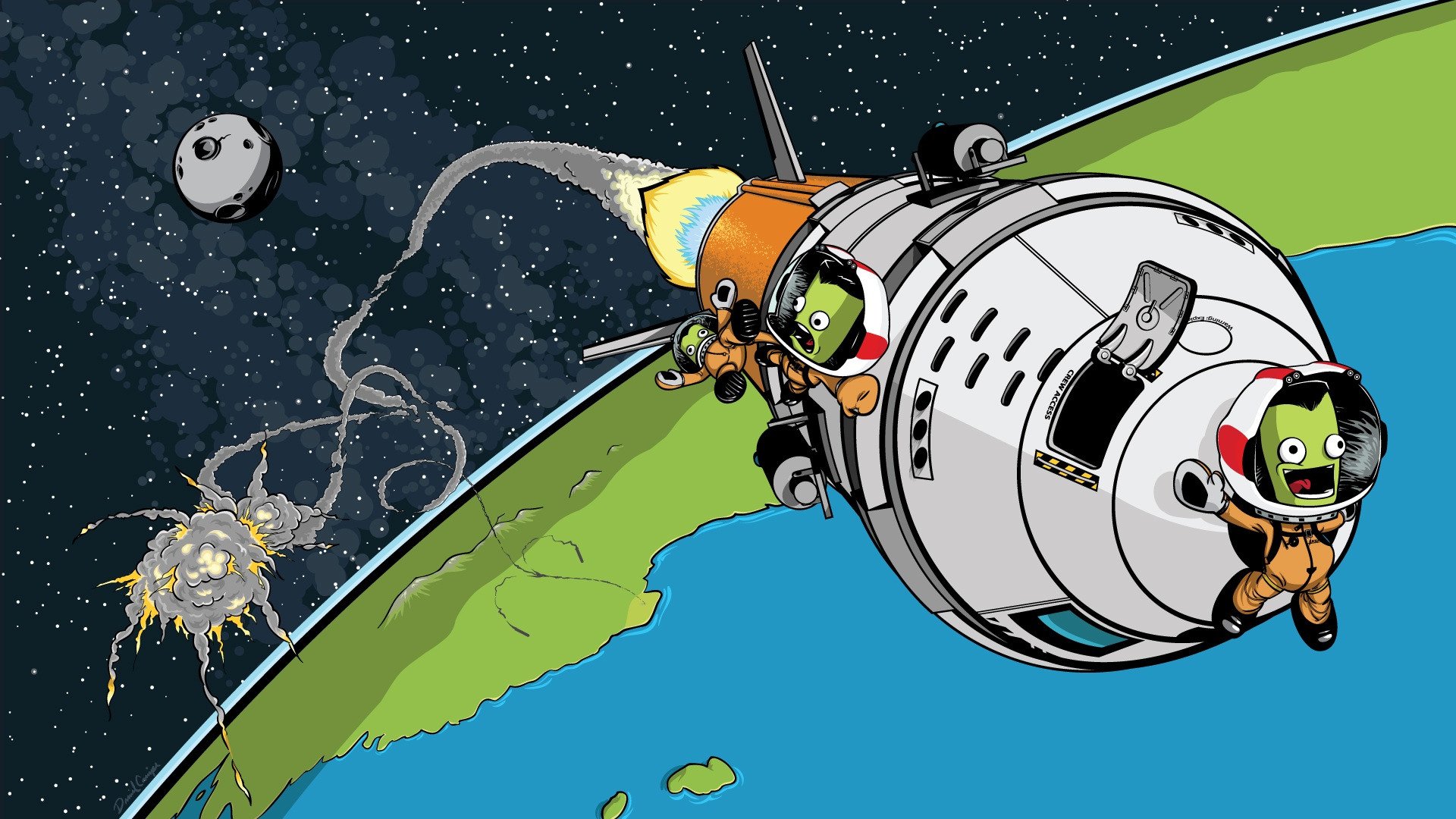 KERBAL SPACE PROGRAM Sci Fi Cartoon Family Ksp Space Flight Simulator Alien Wallpaperx1080