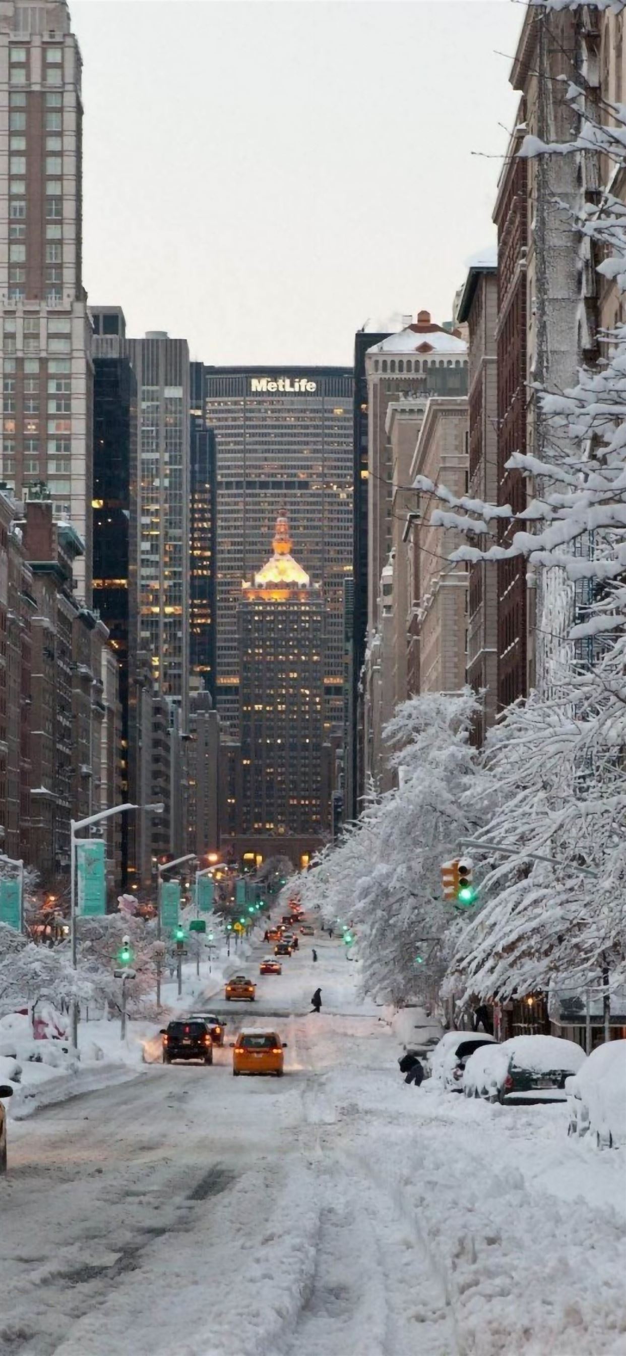 NY Winter Snow USA iPhone Wallpaper Free Download
