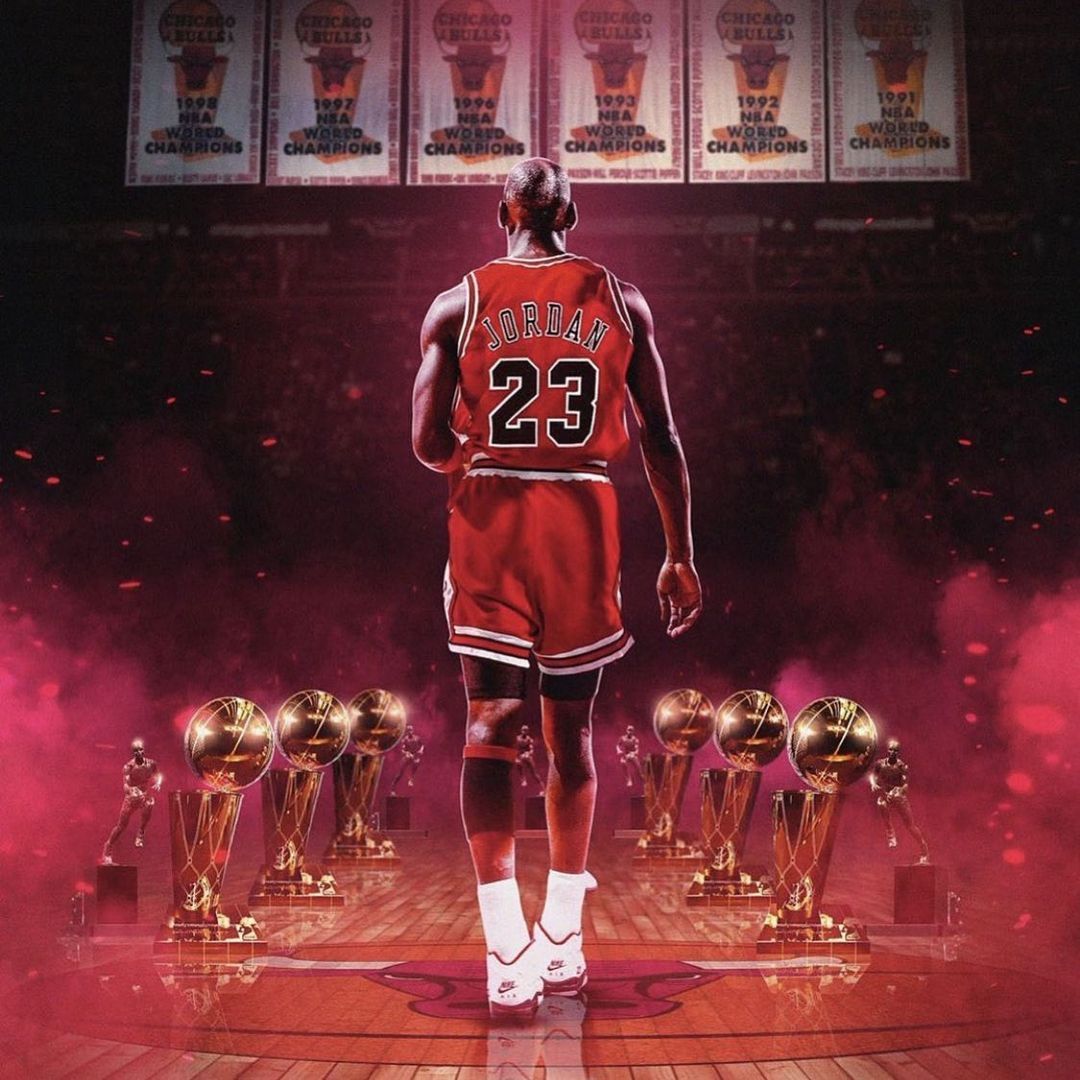 Michael Jordan Basketball on Instagram: “Jordan and his SIX rings. Trivia: Who has. Michael jordan basketball, Michael jordan wallpaper iphone, Michael jordan art