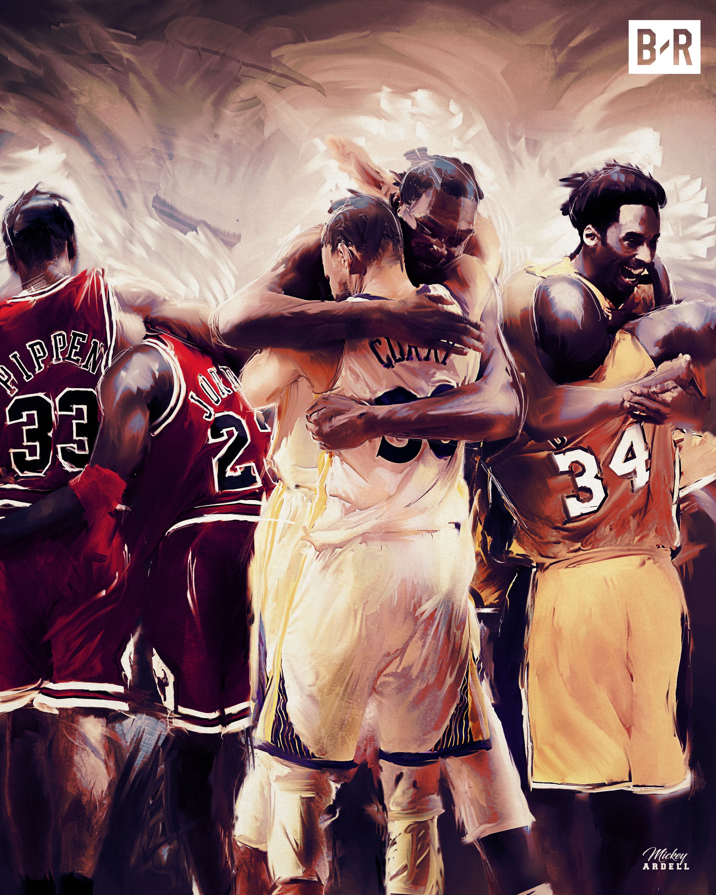 Durant Curry Shaq Kobe Pippen Jordan NBA Art. Nba art, Shaq and kobe, Nba basketball art