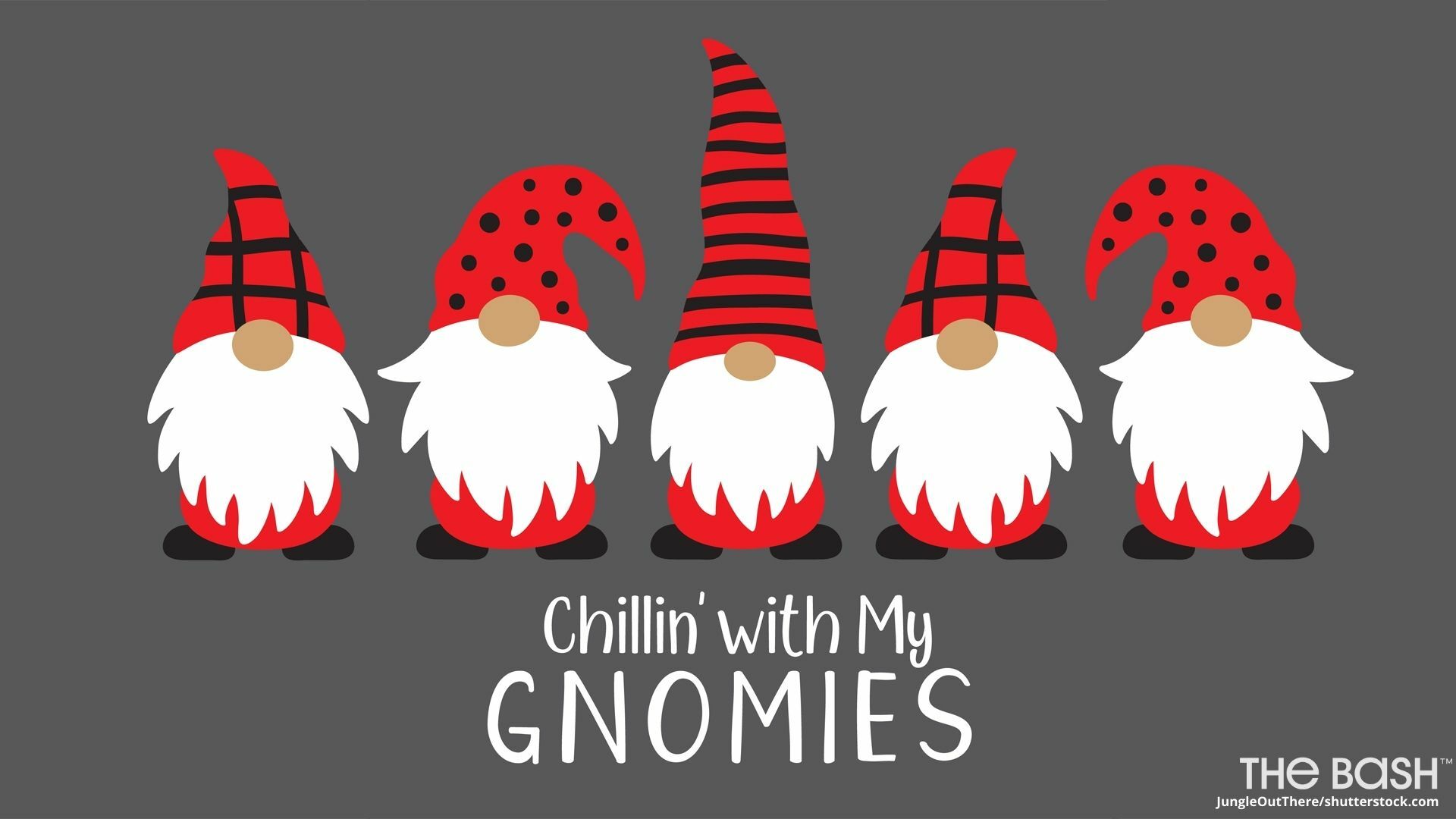 Chillin' With My Gnomies Zoom Background. Download Funny Christmas Zoom Background