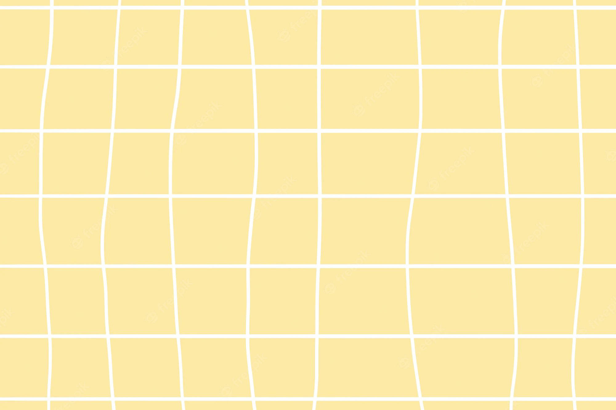 Download Wobbly Pastel Yellow And White Grid Aesthetic Wallpaper