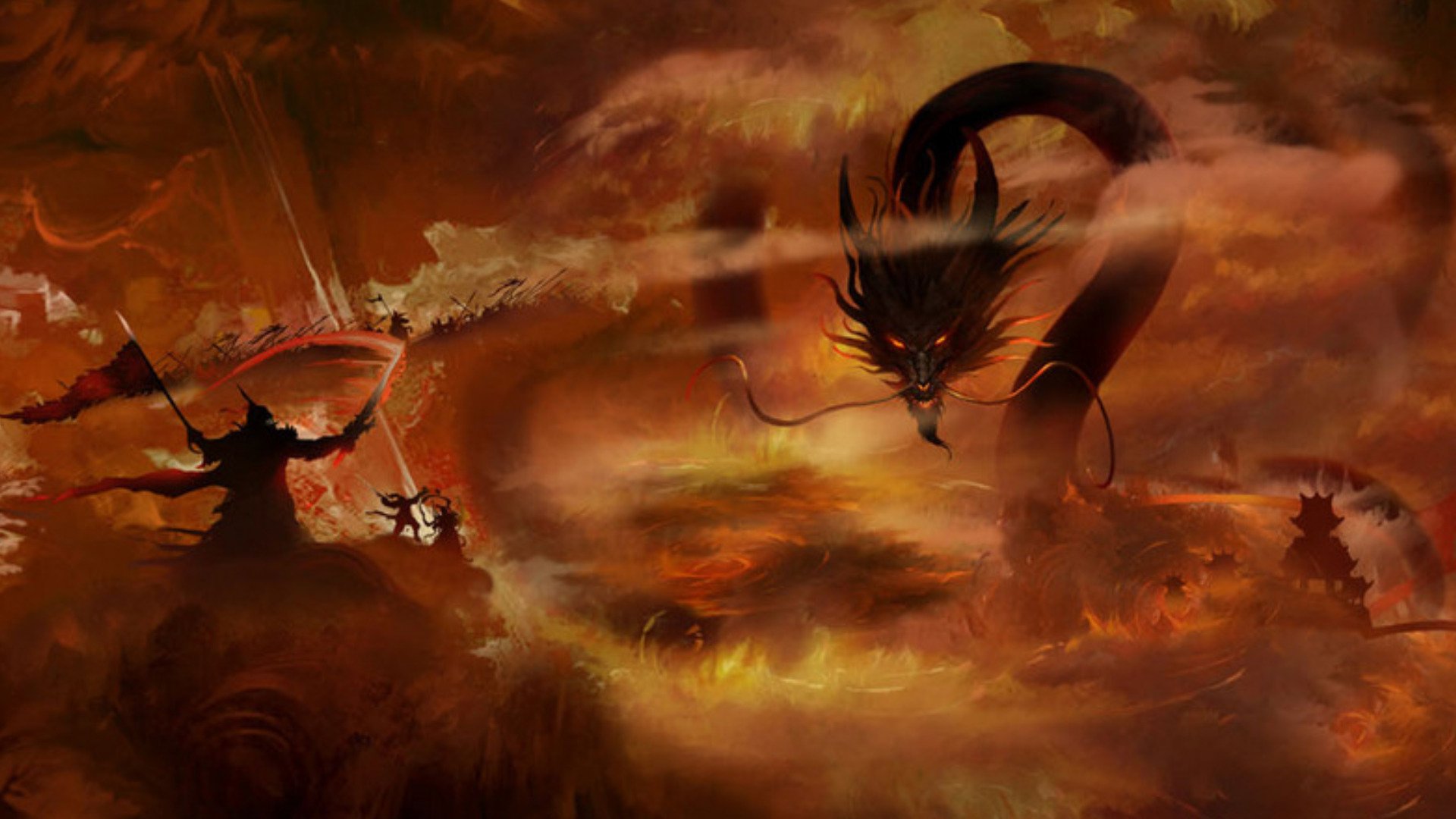 Samurai Dragon Wallpaper Fantasy
