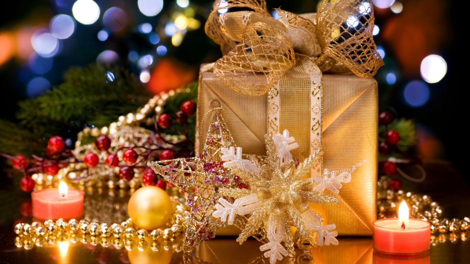 Christmas Gift Box 1536 x 864 HDTV Wallpaper