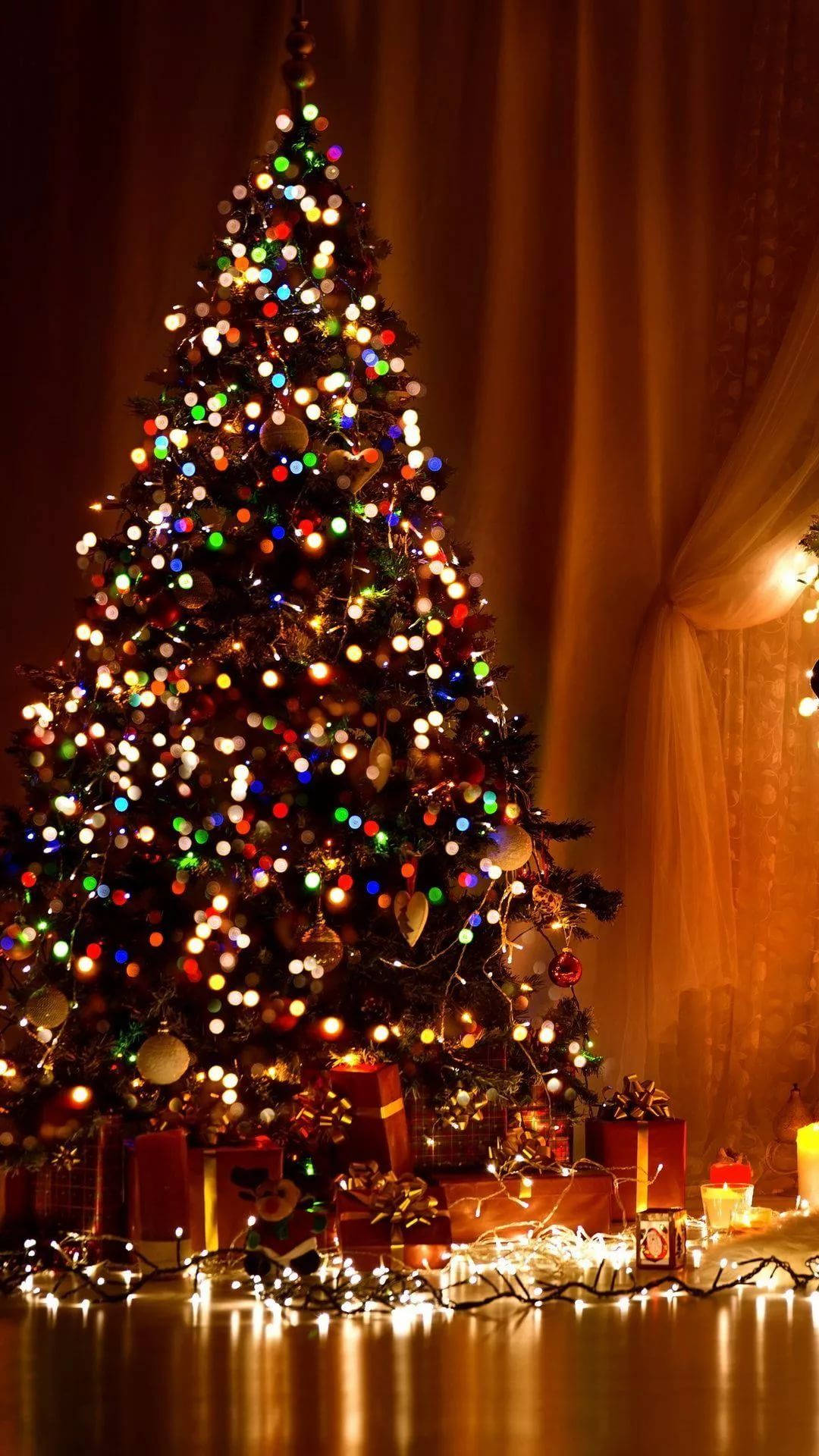 Download Luminous Christmas Tree iPhone Wallpaper